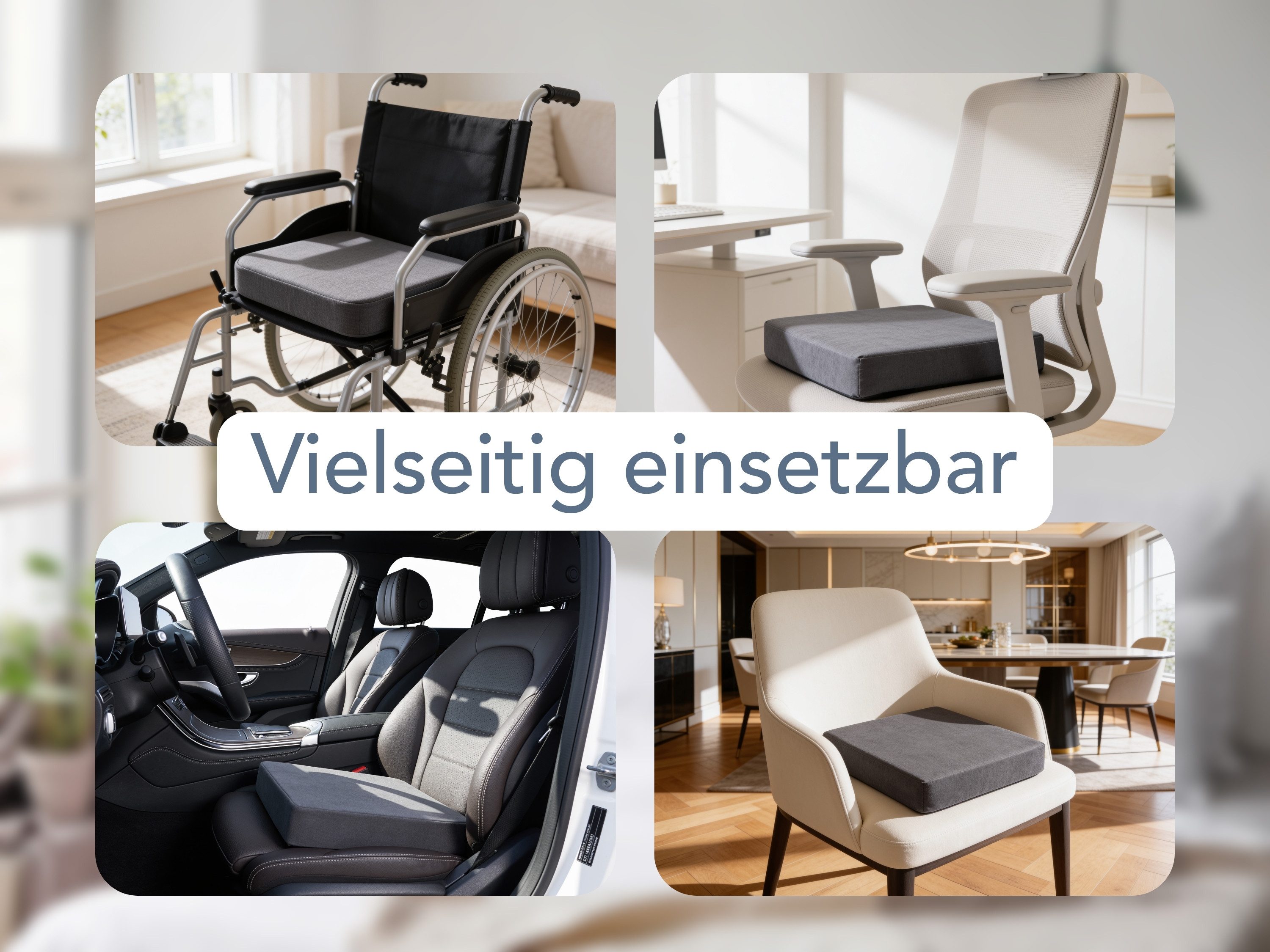 XDREAM Sitzkissen Sitzerhöhung, Aufstehkissen, Aufstehhilfe, formstabiles Kissen, softer Mikroplüschbezug, Anti-Rutsch-Unterseite