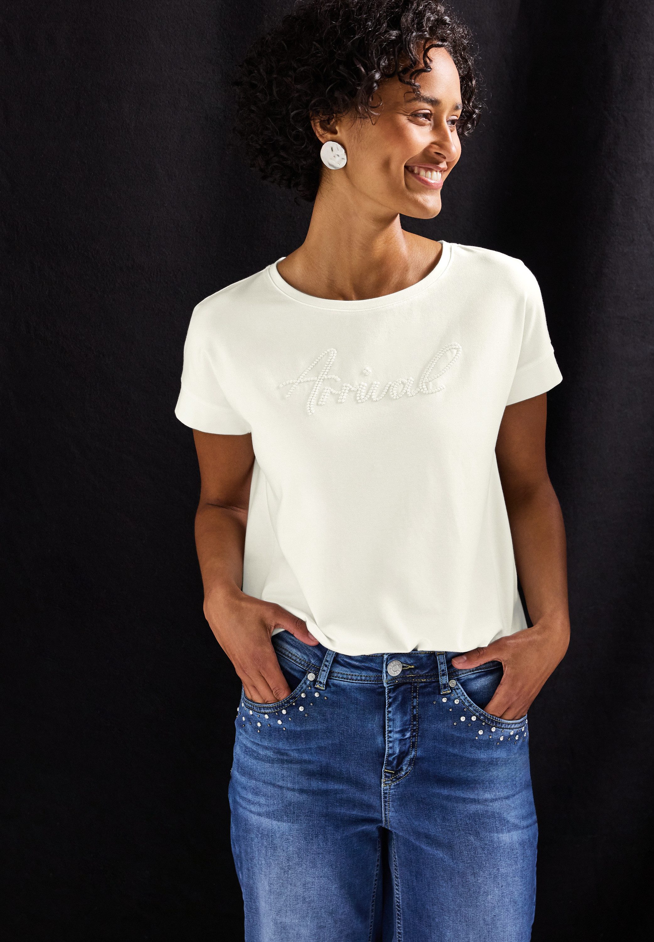 STREET ONE T-Shirt, aus softem Materialmix günstig online kaufen