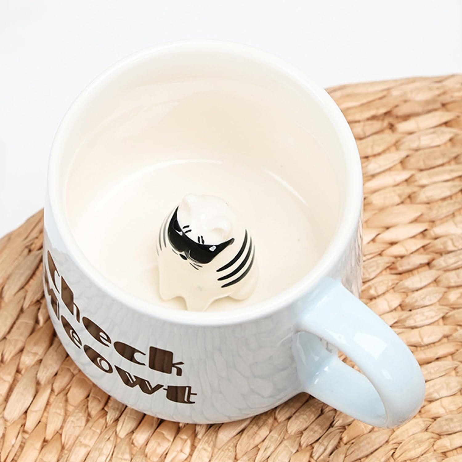 LuxusKollektion Tasse Kindertasse Katze 3D Keramik 350ml, Keramik