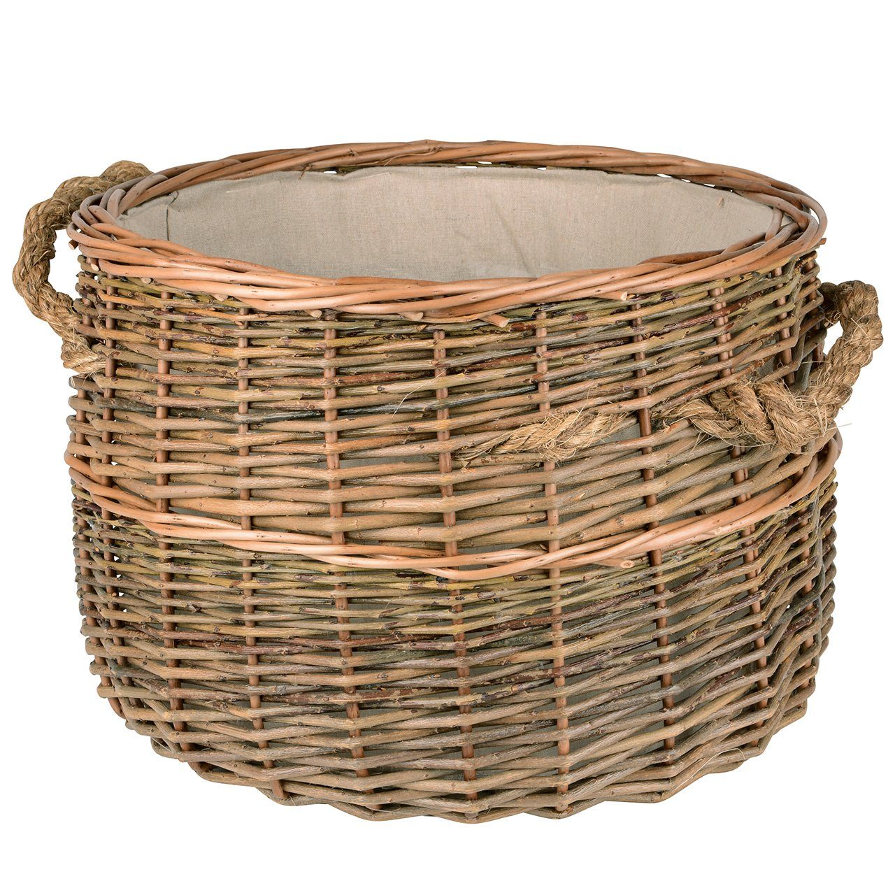 UNUS HOME Kaminholzkorb Korb Weide rund 2 Seilgriffe (1 St) günstig online kaufen