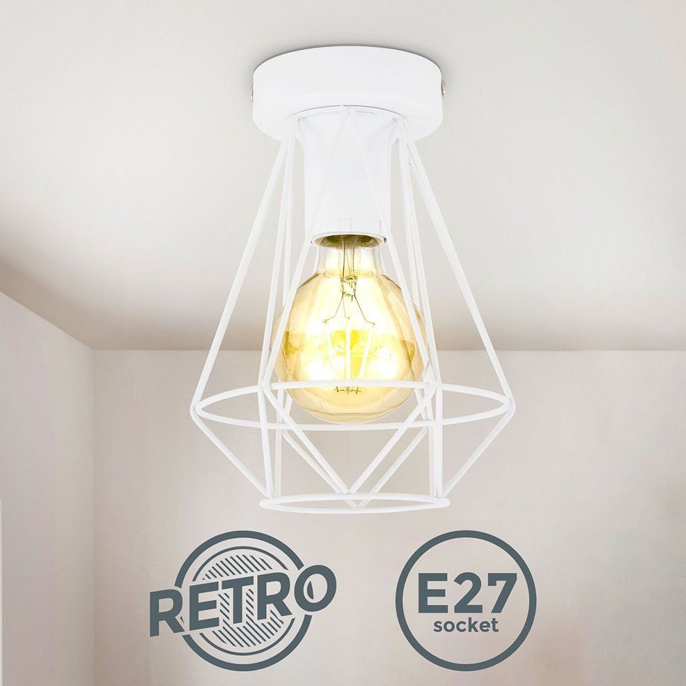 LED-Leuchtmittel B.K.Licht Deckenleuchte Vintage Draht Weiß günstig online kaufen