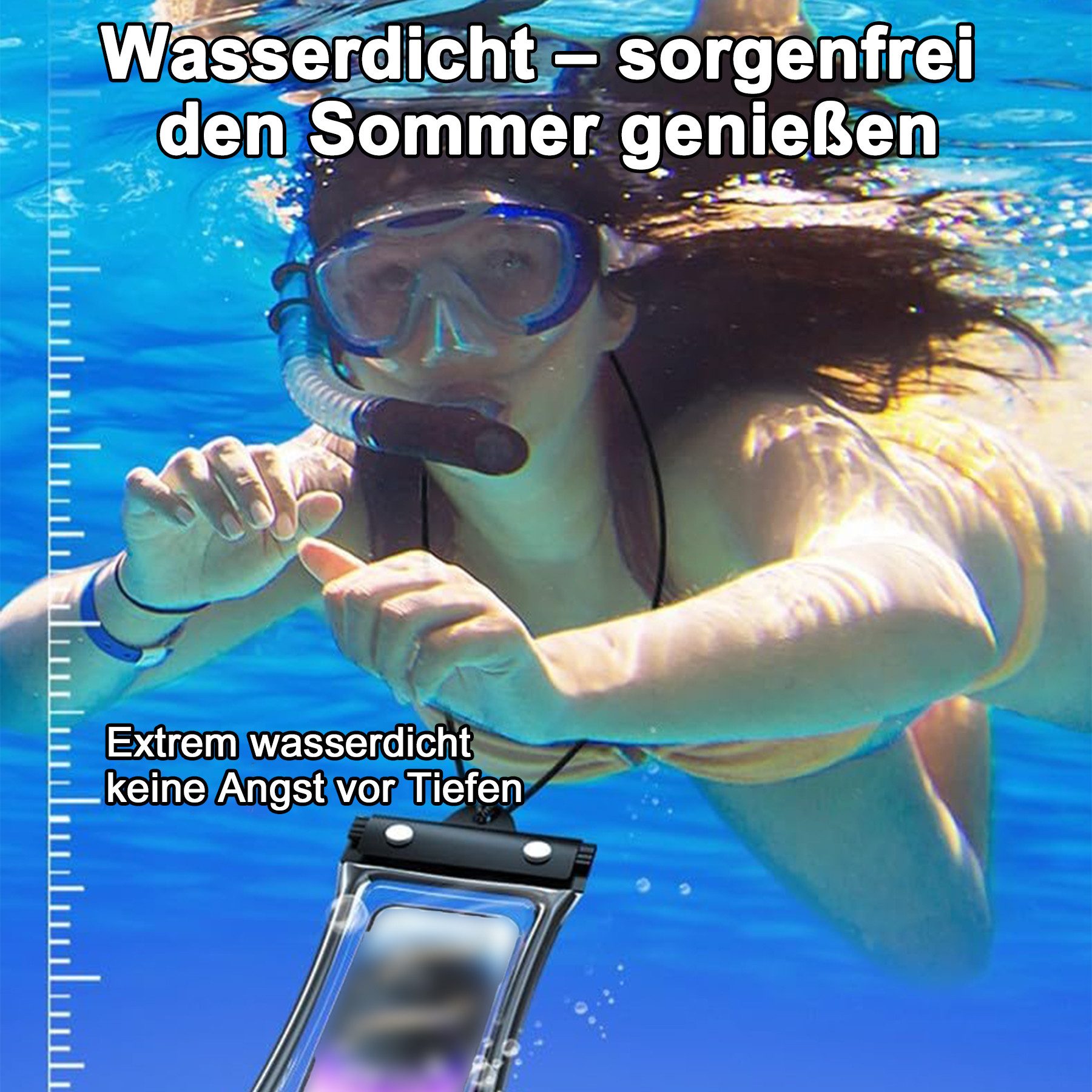 Mutig Handyhülle 3 Stück Wasserdichte Handyhülle IPX8, Universal Handy Tasche für Smartphones bis 7 Zoll, Wasserdichte Handytasche zum Schwimmen, Strand, Wassersport,Bootfahren