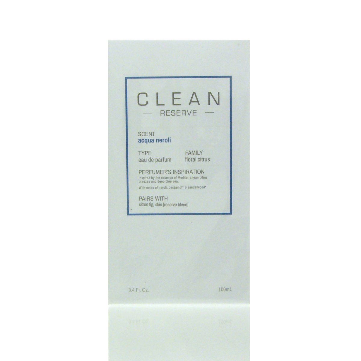 Clean Eau 100 Neroli CLEAN de Eau Acqua Reserve Parfum de ml Parfum