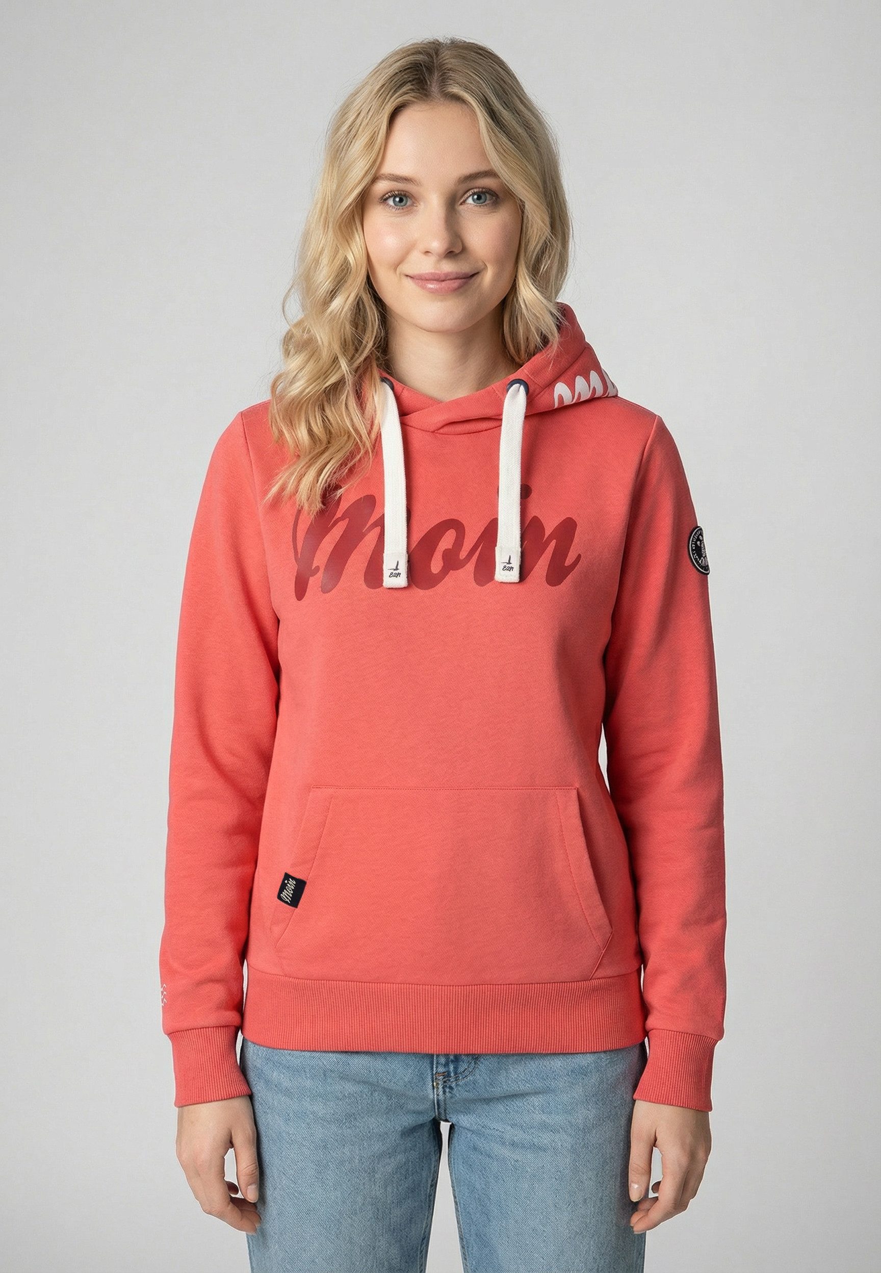 Eight2Nine Kapuzenpullover Damen Hoodie Kapuzenpullover mit Küstenprint Sweater, Kapuzensweatshirt mit Kängurutasche, mit Kapuze