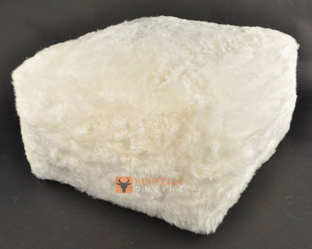 KUHFELL online & NOMAD Pouf LAMMFELL POUF FUßHOCKER AUS ECHTEM SCHAFFELL 60x60x30 cm