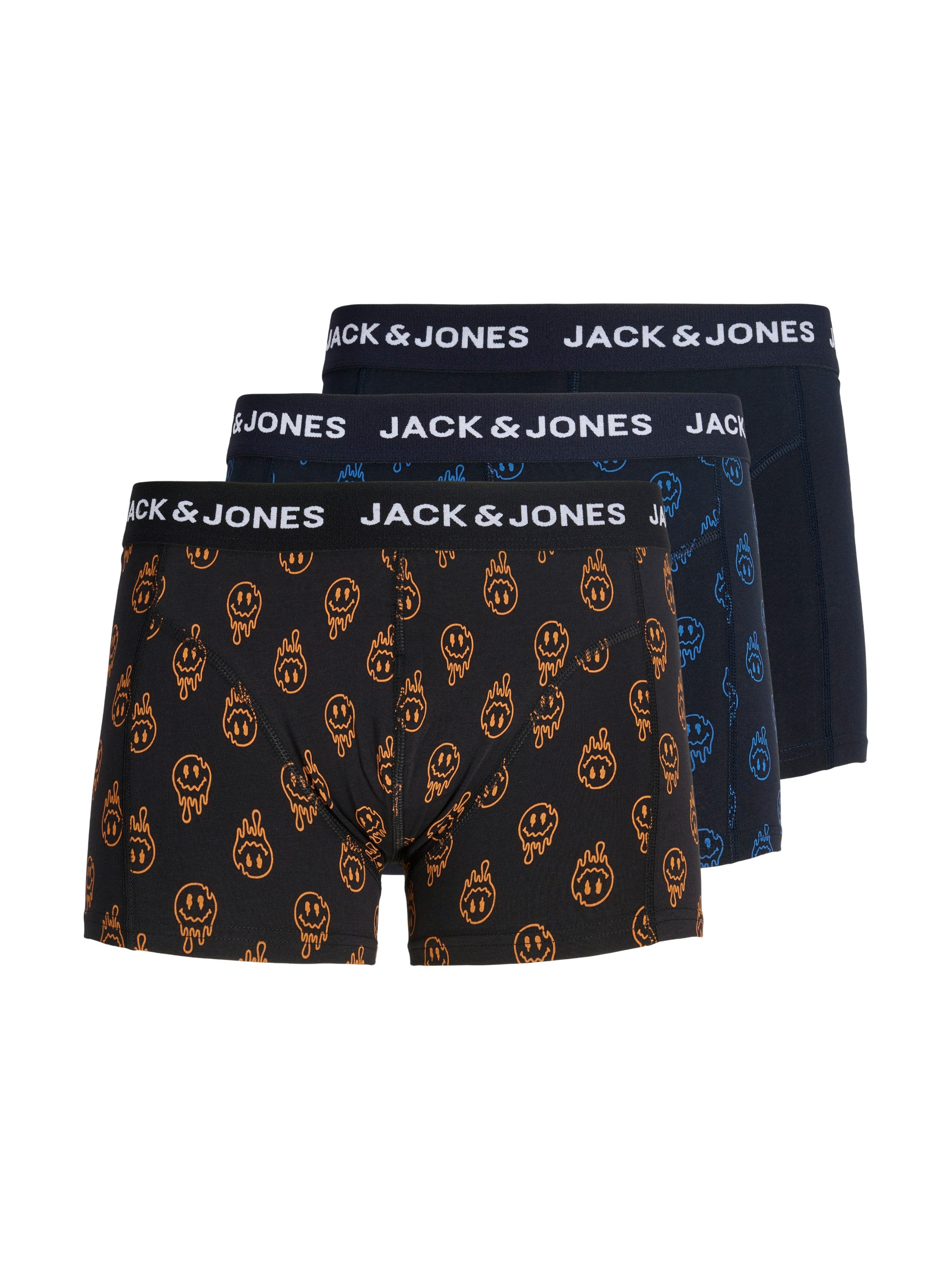 Jack & Jones Trunk JACDALE SMILEY TRUNKS 3 PACK SN (Packung, 3-St) Baumwollmischung, elastischer Bund