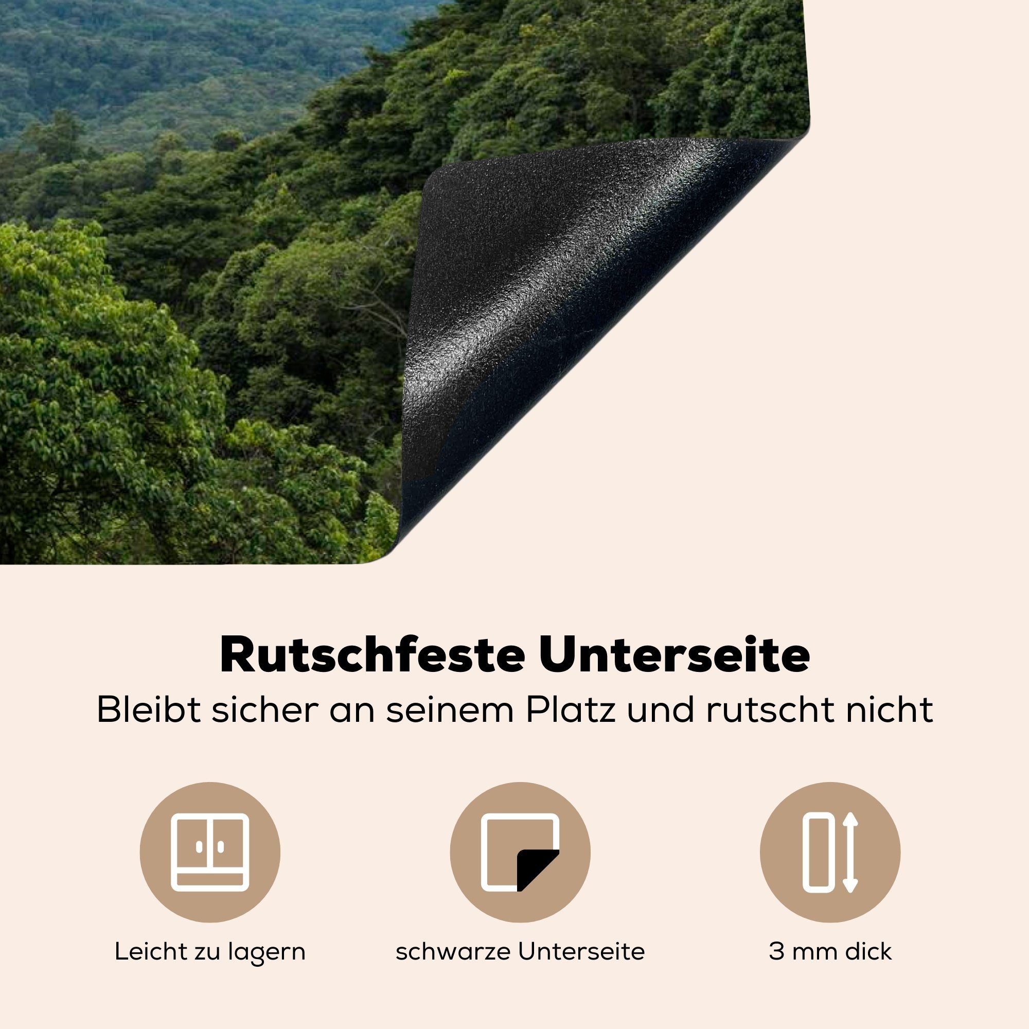 die in küche, Vinyl, National (1 Ceranfeldabdeckung Dschungel Park Uganda, für Schutz tlg), Herdblende-/Abdeckplatte Induktionskochfeld MuchoWow des Impenetrable cm, Bwindi 81x52