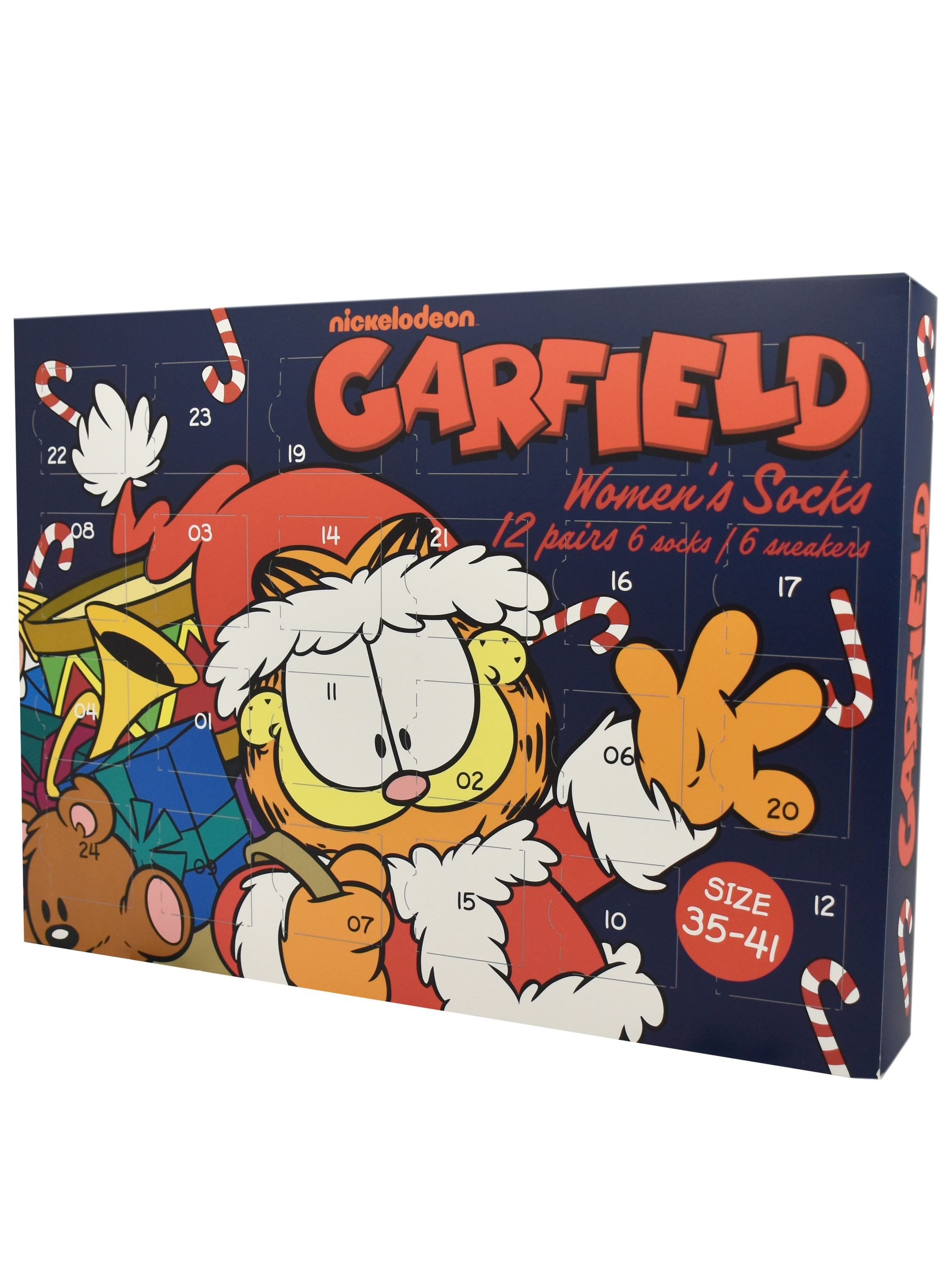 United Labels® Adventskalender Garfield Socken Adventskalender mit 12 Paar kurz und lang
