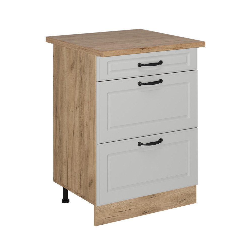 Vicco Unterschrank R-Line, Weiß Landhaus/Goldkraft Eiche, günstig online kaufen