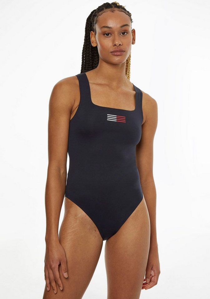 Tommy Hilfiger Swimwear Badeanzug »Leia«, mit Markenlogo vorn › blau  - Onlineshop OTTO