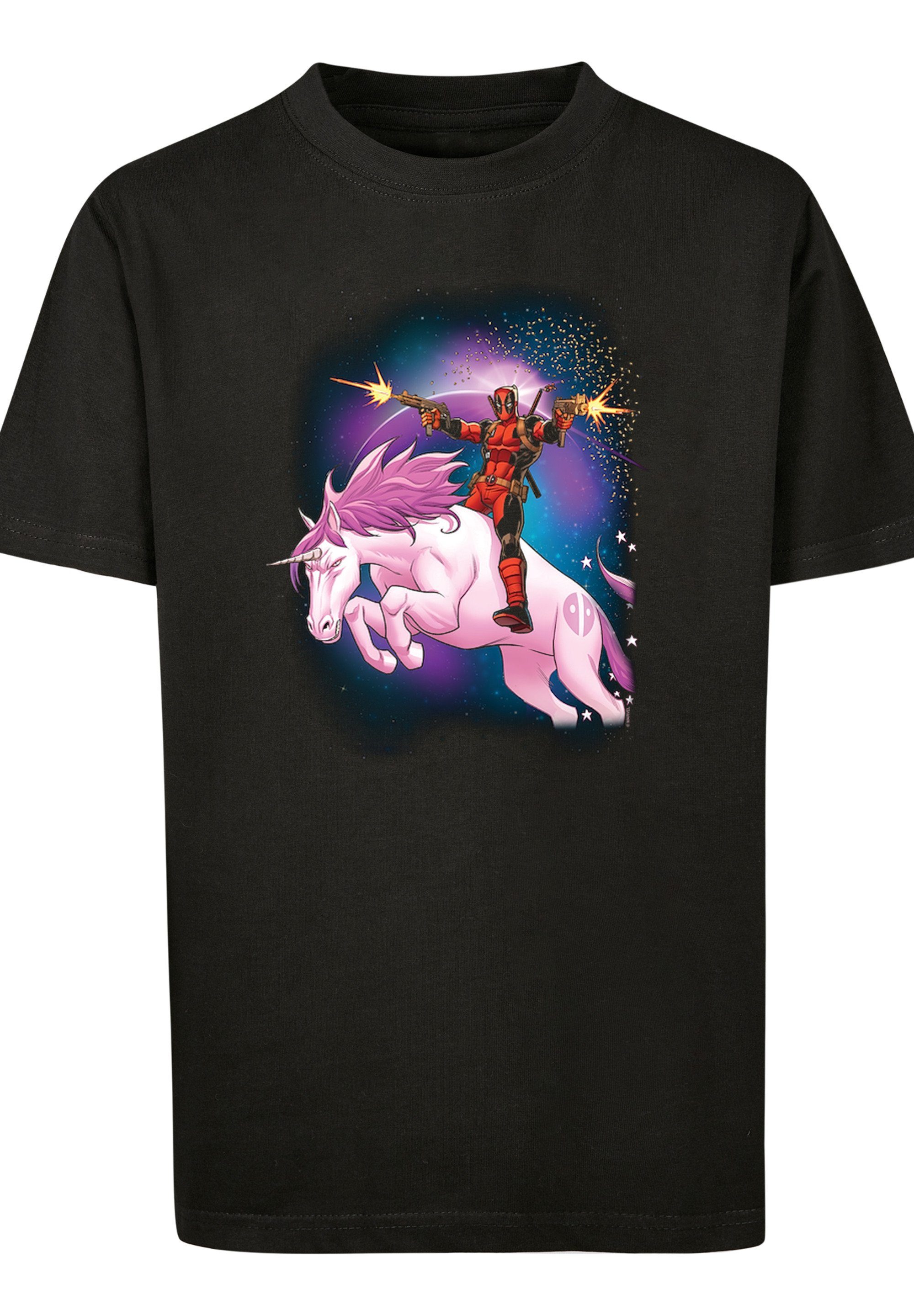 F4NT4STIC Kurzarmshirt Kinder Marvel Deadpool Space Unicorn with Kids Basic Tee (1-tlg)