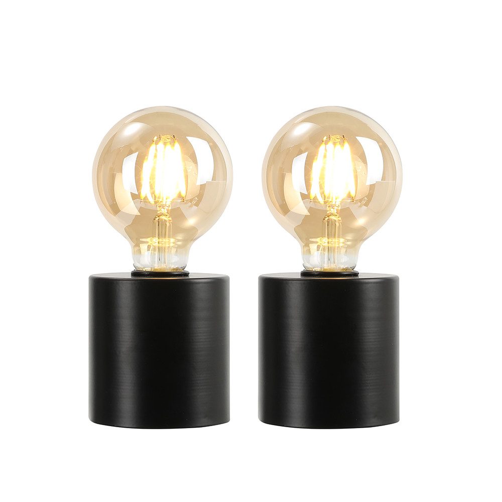 JHY DESIGN Nachttischlampe 2er Set Kabellose Tischlampen, Batteriebetriebene Metall Dekolampen, für Schlafzimmer, Wohnzimmer, Party & Terrasse