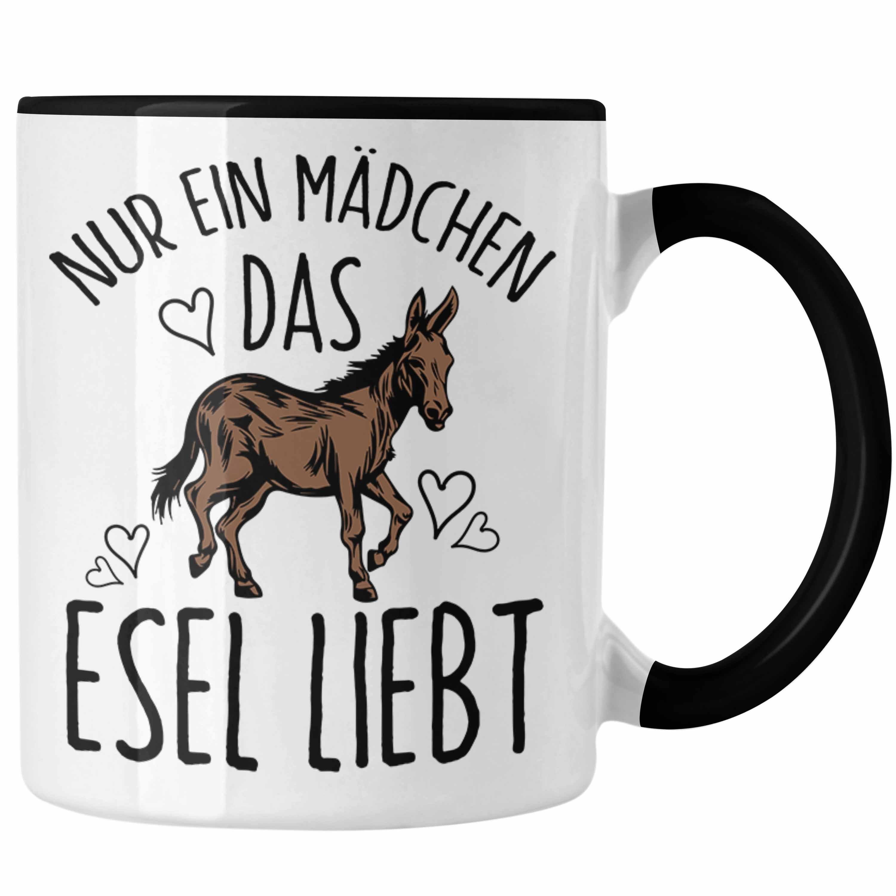 Trendation Tasse Lustige Esel-Tasse Geschenk für Mädchen, die Esel lieben "Nur Ein Mädc Schwarz