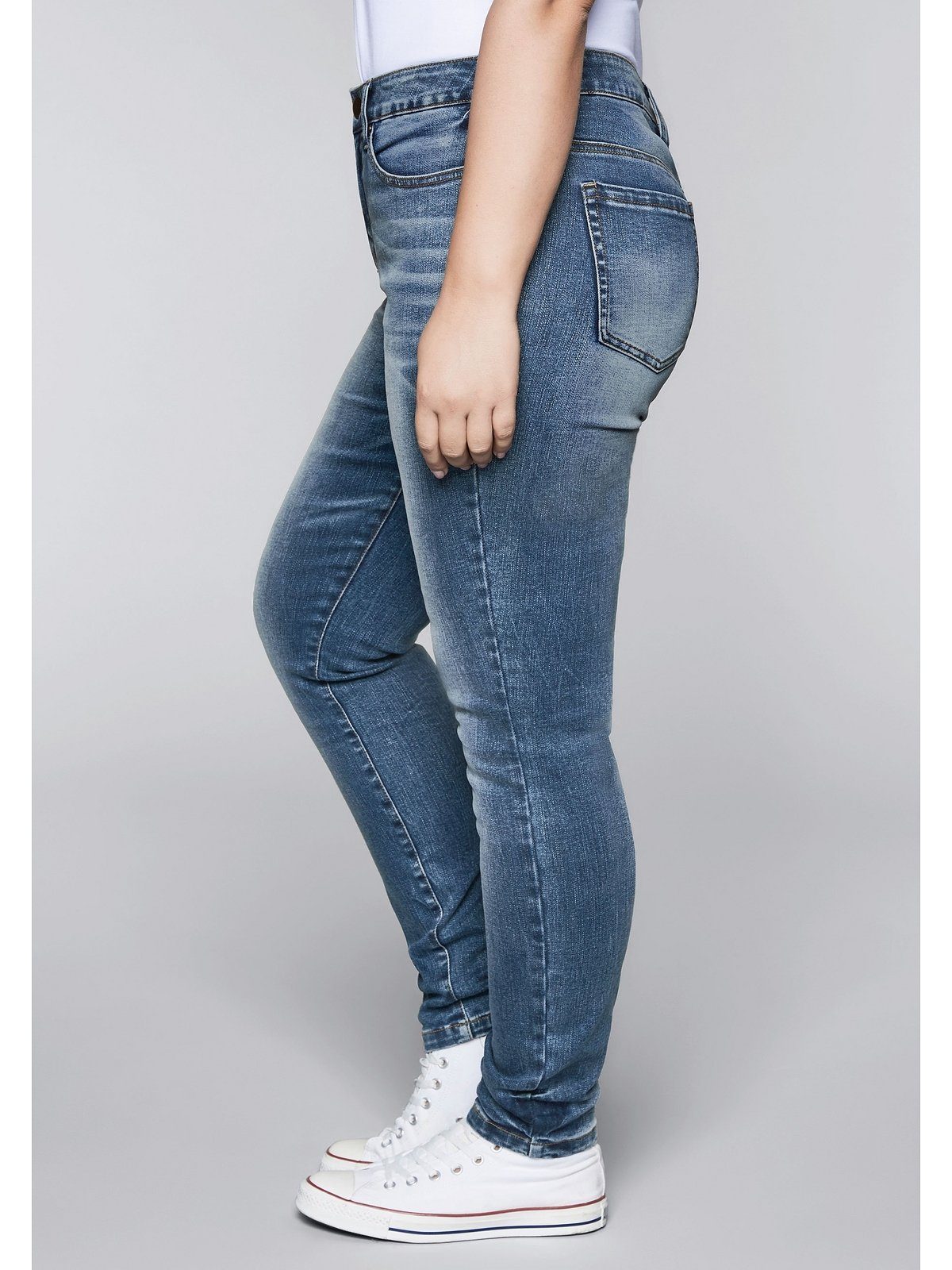 mit Sheego Stretch-Jeans blue Große Skinny Bodyforming-Effekt Denim Größen