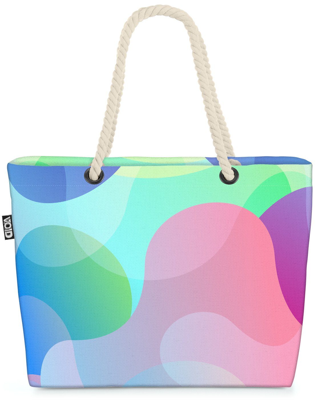 Farben Farbwelten Kreise Bunt Beach Baden Strandtasche Muster Wellen Urlaub (1-tlg), VOID Bag gemustert