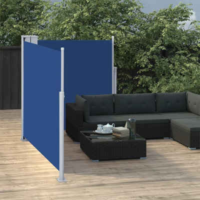 vidaXL Balkonsichtschutz Ausziehbare Seitenmarkise Blau 100 x 600 cm