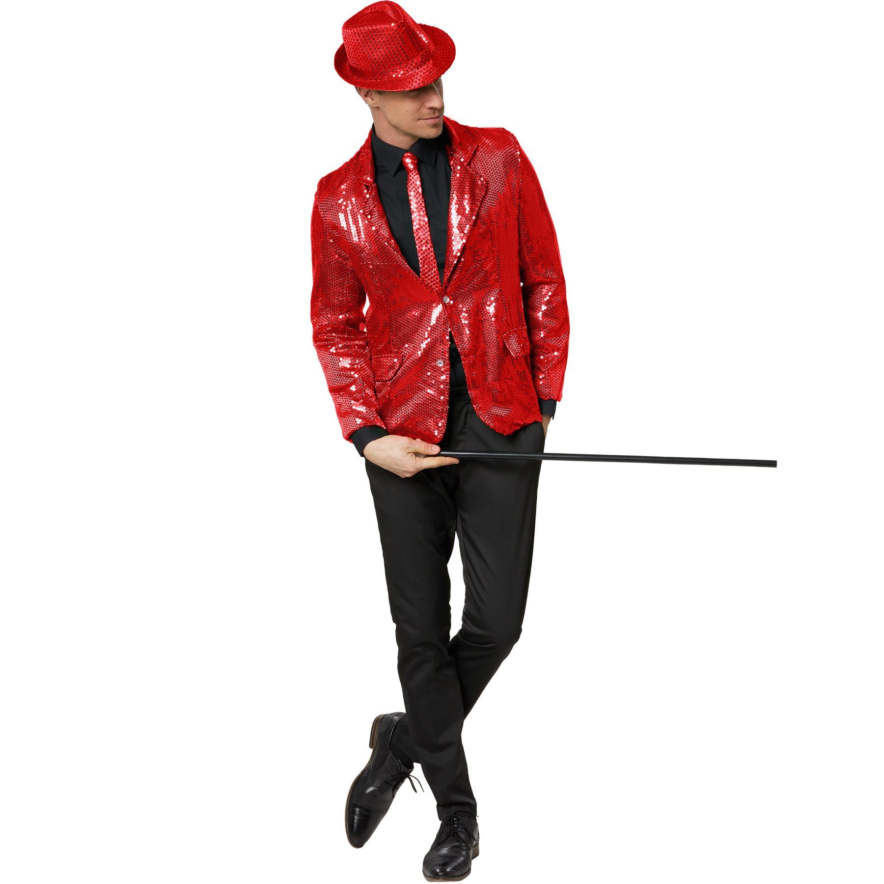 dressforfun Sakko Jackett, Für viele Outfits und Anlässe, Ziertaschen an den Seiten (Anzugjacke, Konfektionsgröße XL in rot) Hoher Tragekomfort, guter Sitz, Kragen und Knopfleiste zum Schließen