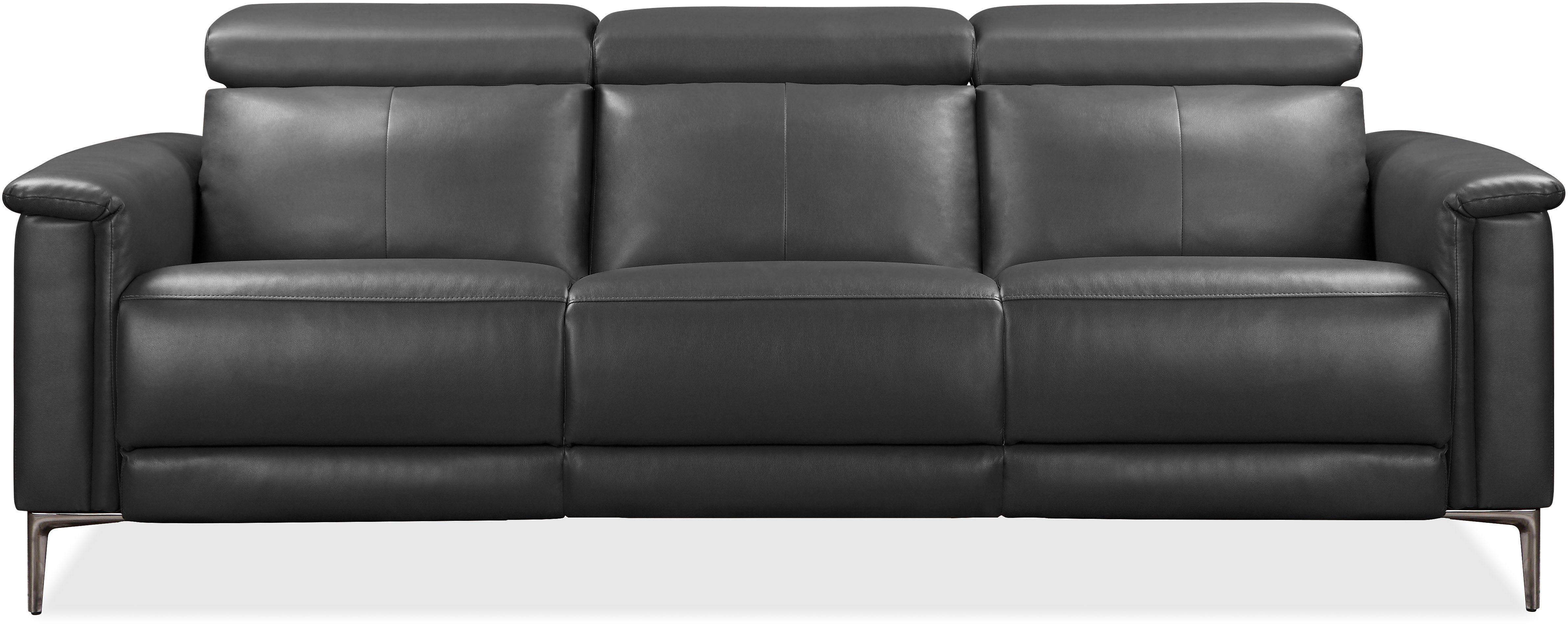 OTTO home 3-Sitzer LUND,Lederoptik, 222 cm, man. o. elektr. Relaxfunktion in 2 Sitzen, (links/rechts), USB-A bei elektrischer Ausführung, Kopfteilverstellung