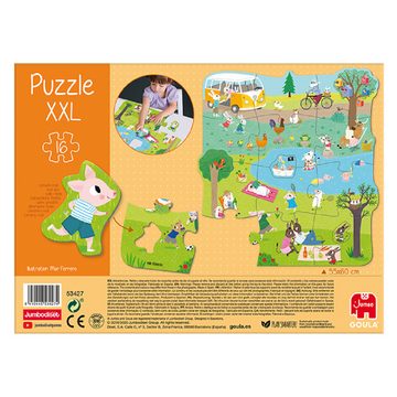 Goula Puzzle Goula 53427 Puzzle XXL Tiere, Holzpuzzle, 16 Puzzleteile