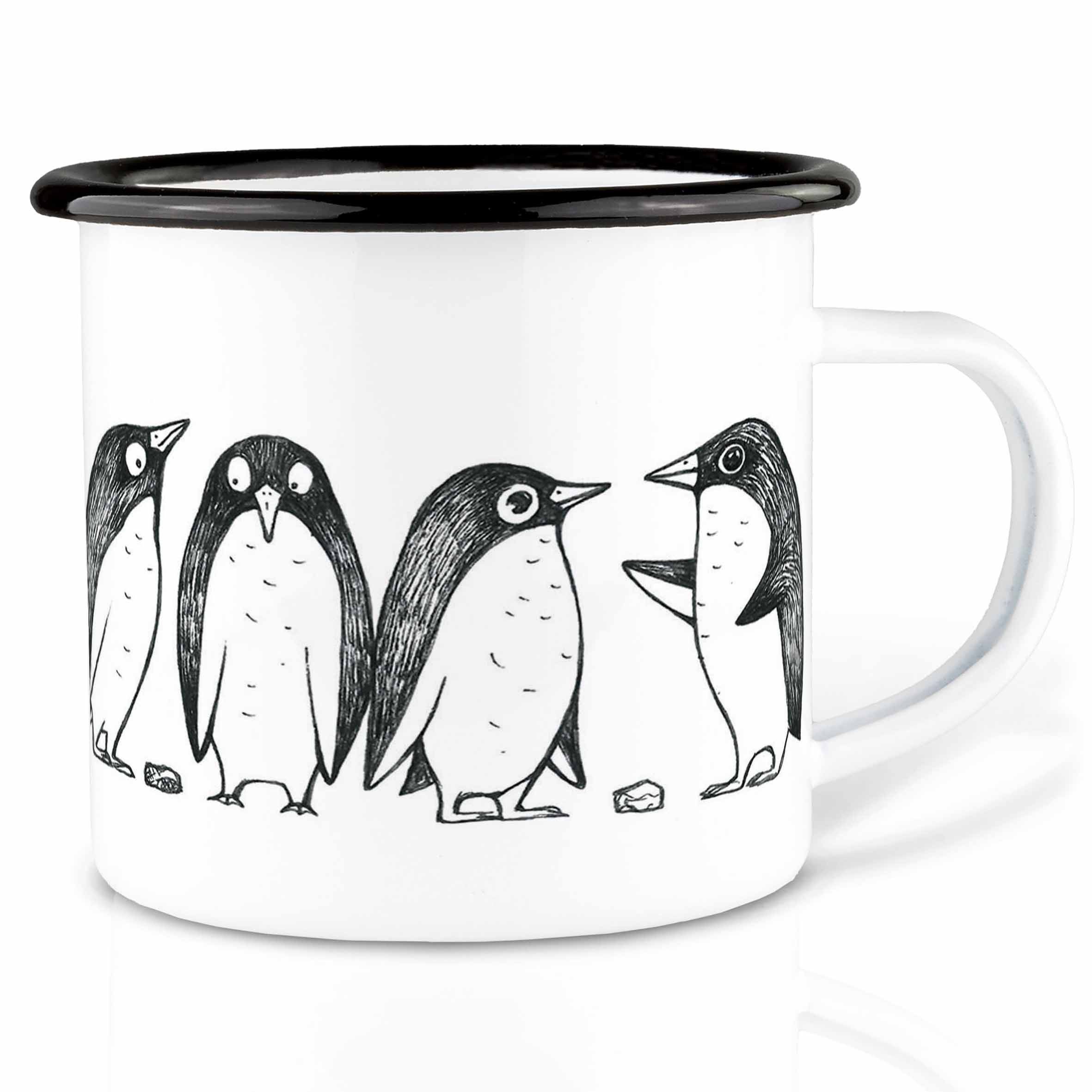 Ligarti Tasse Emaille Tasse – Pinguin Love Story