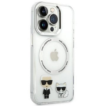 KARL LAGERFELD Handyhülle Case MagSafe Katze transparent iPhone 14 Pro 6,1 Zoll, Kantenschutz