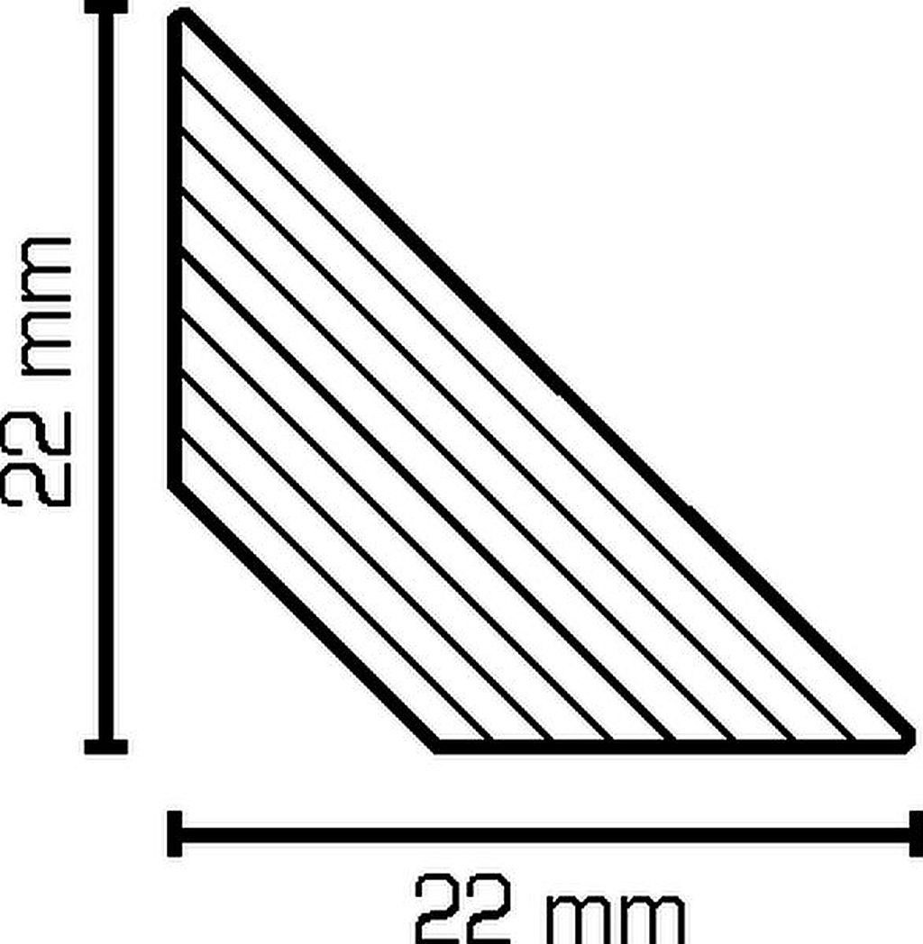 Südbrock Sockelleiste Deckenleiste Holz Eiche 22 x 22 Abschlussleiste Zierleiste, L: 240 cm, H: 2.2 cm, 1-St.