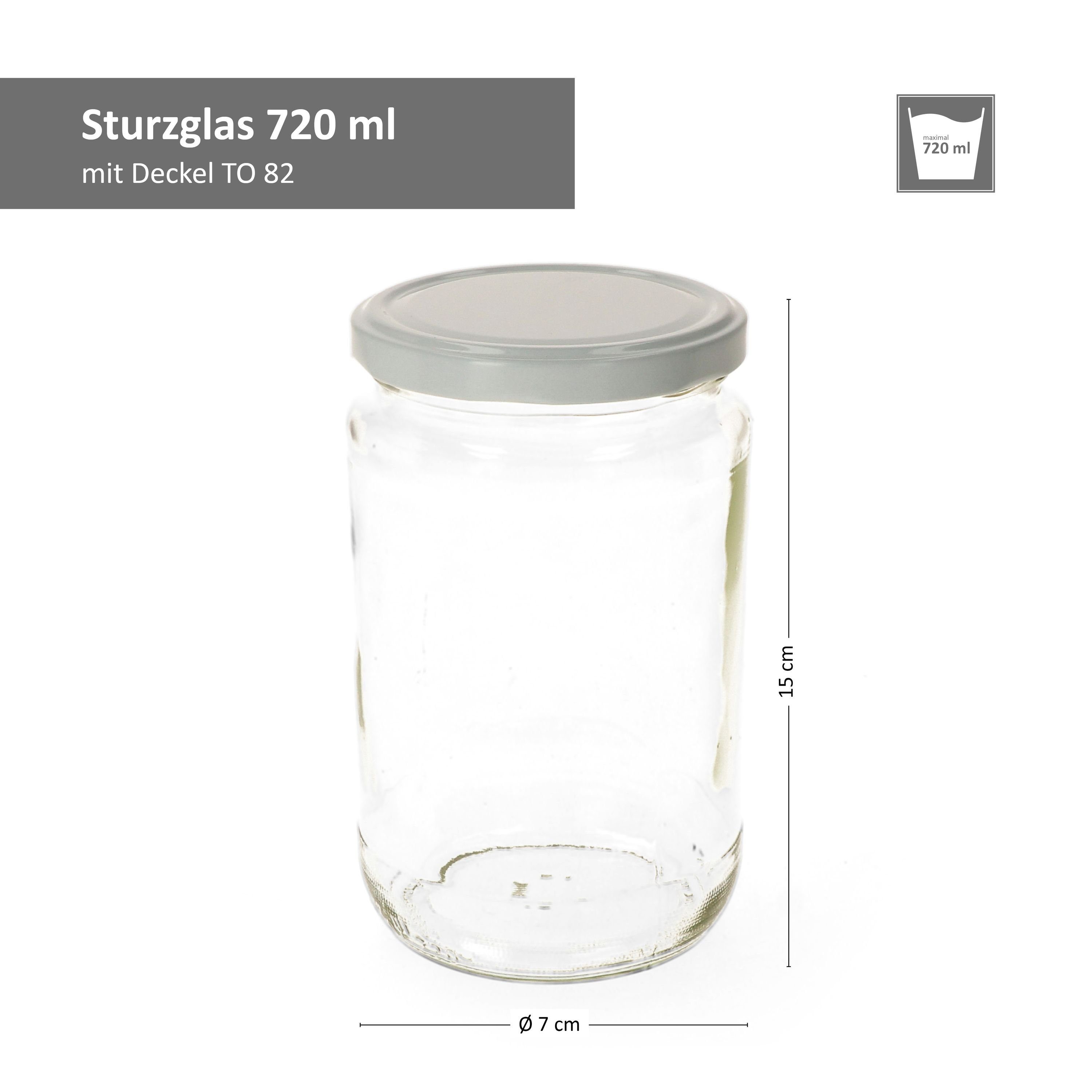 Glas ml 720 Rundglas MamboCat 82 weißer 6er incl. Deckel Rezeptheft, Set To Einmachglas