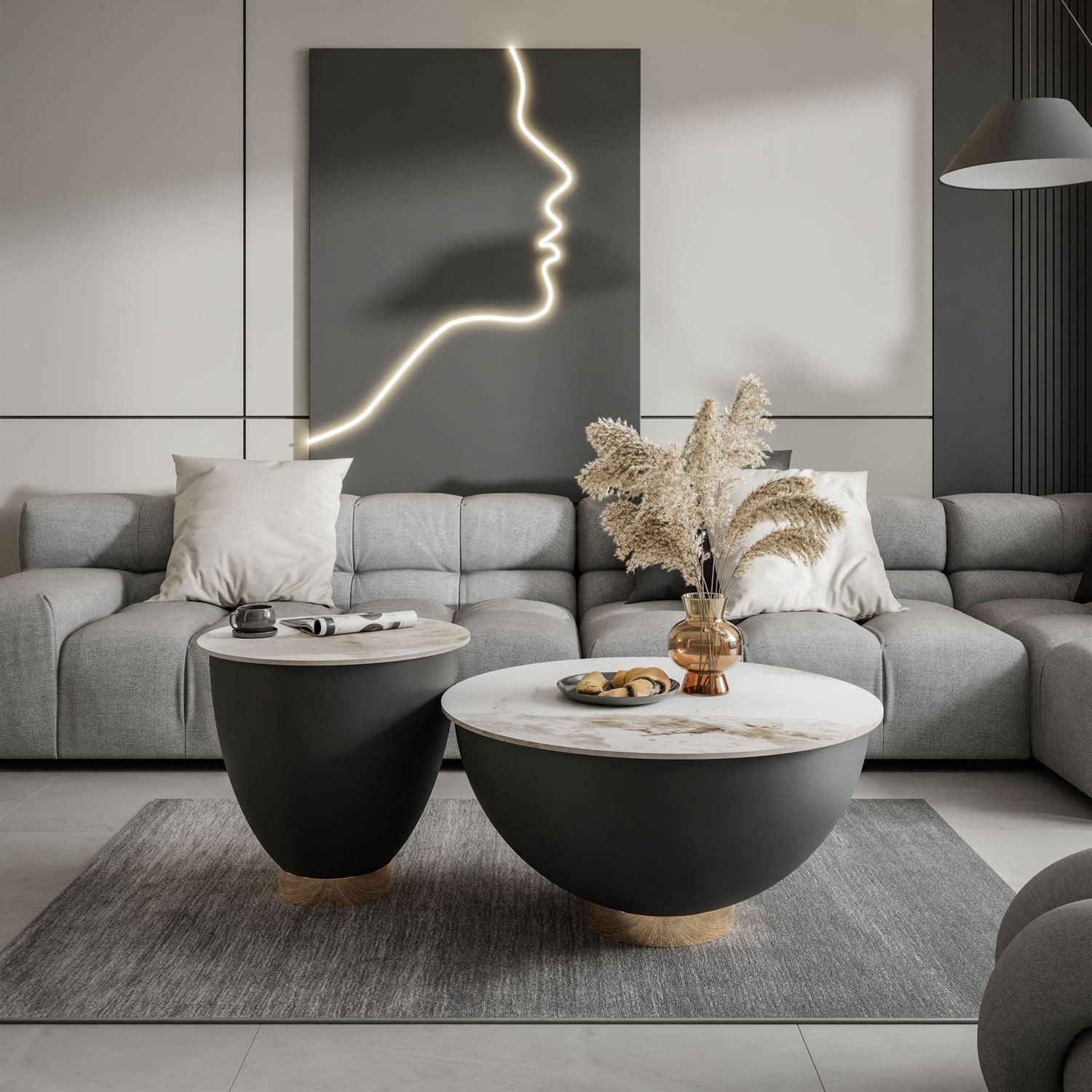 Lookway Couchtisch ESTELLE 2in1 Set Modern Wohnzimmertisch (2er Set), Durch günstig online kaufen