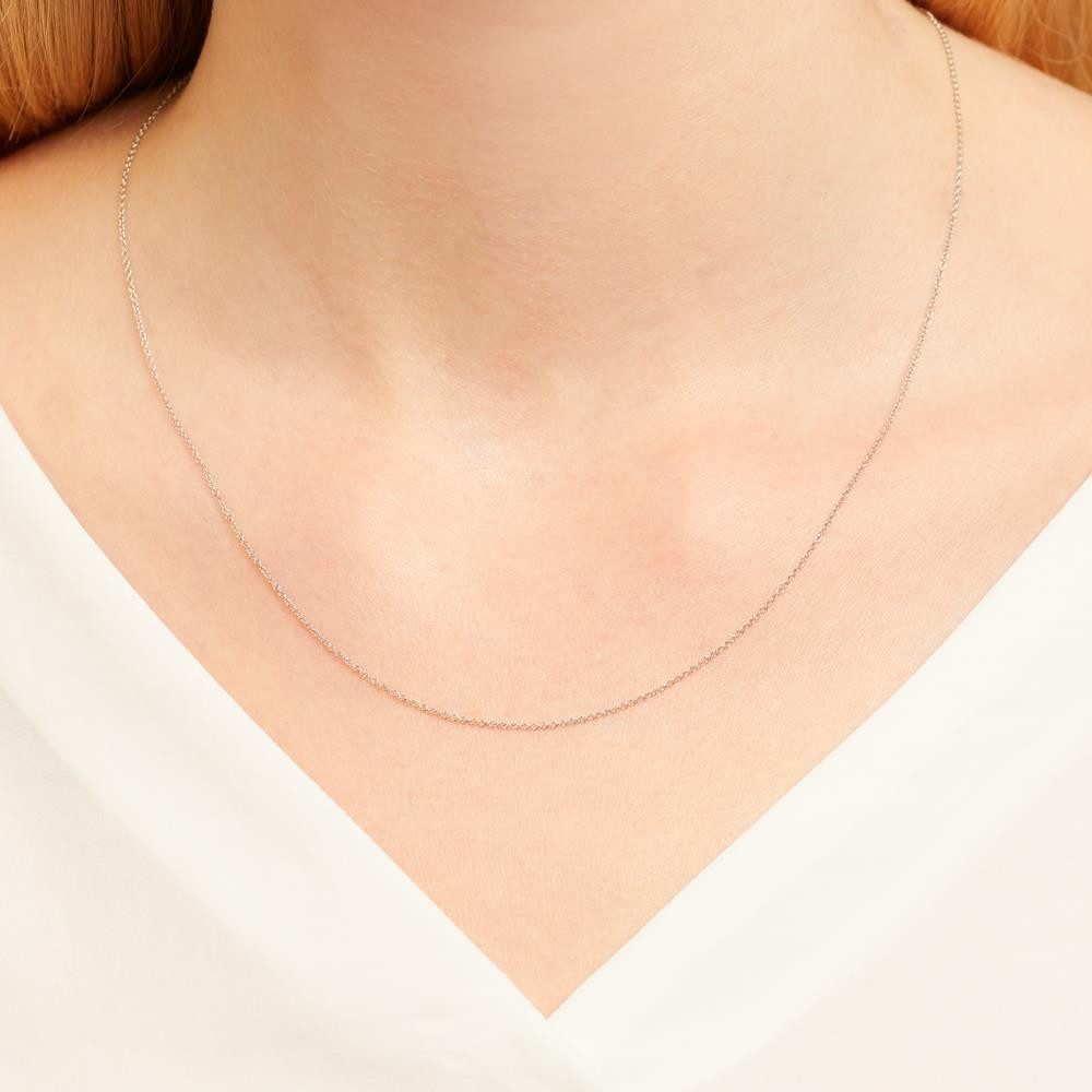 Unique Goldkette Ankerkette für Damen aus 750er Weißgold GC0020