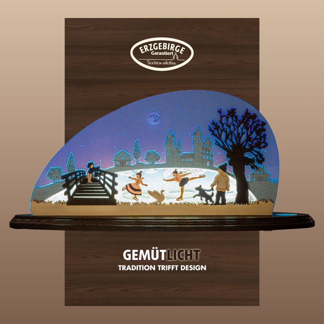 Weigla LED Lichterbogen Eiszauber, moderner Schwibbogen aus Holz & Acryl, Winterdeko (1-tlg), Made in Germany, Weihnachtsdeko Innen, Weihnachtsbeleuchtung