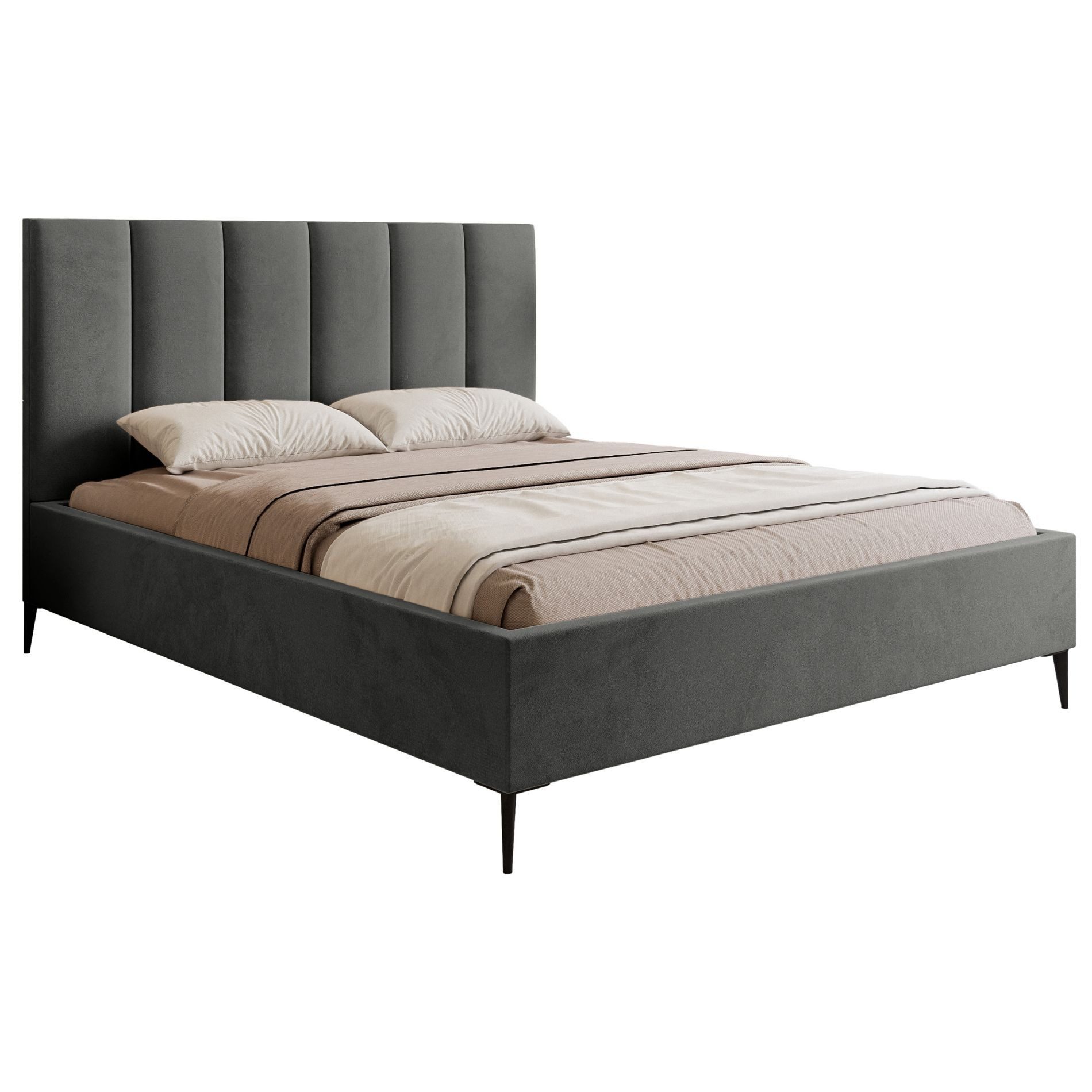 Selsey Polsterbett MASEGO, Gepolstertes Doppelbett mit Samtbezug, Betthaupt günstig online kaufen