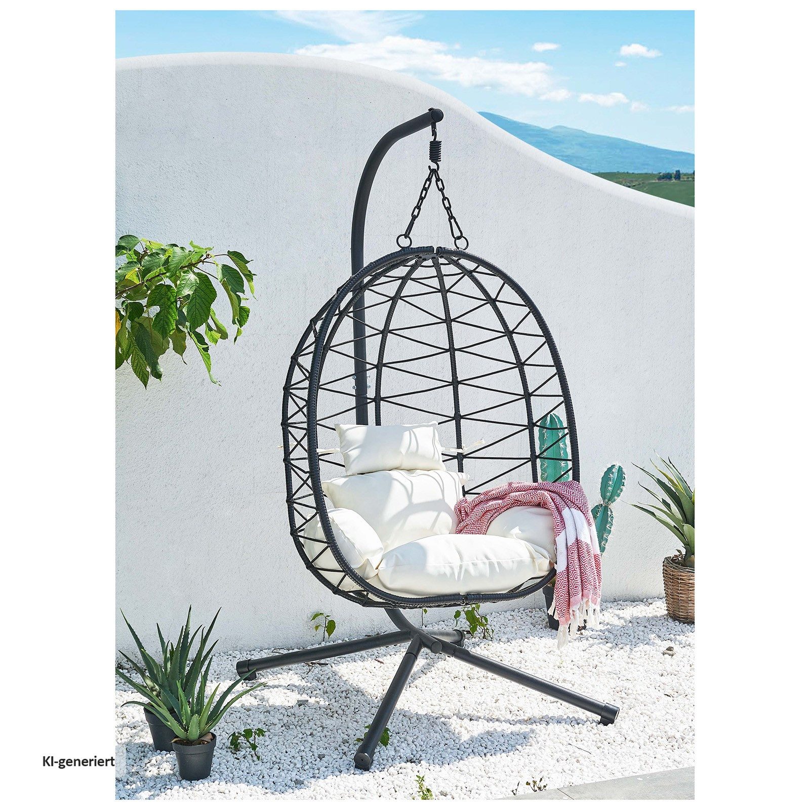 HTI-Living Hängesessel Lounge Sessel mit Hängegestell (Stück, 1-St., 1 Hängesessel), Schaukelsessel mit Gestell Hängesessel