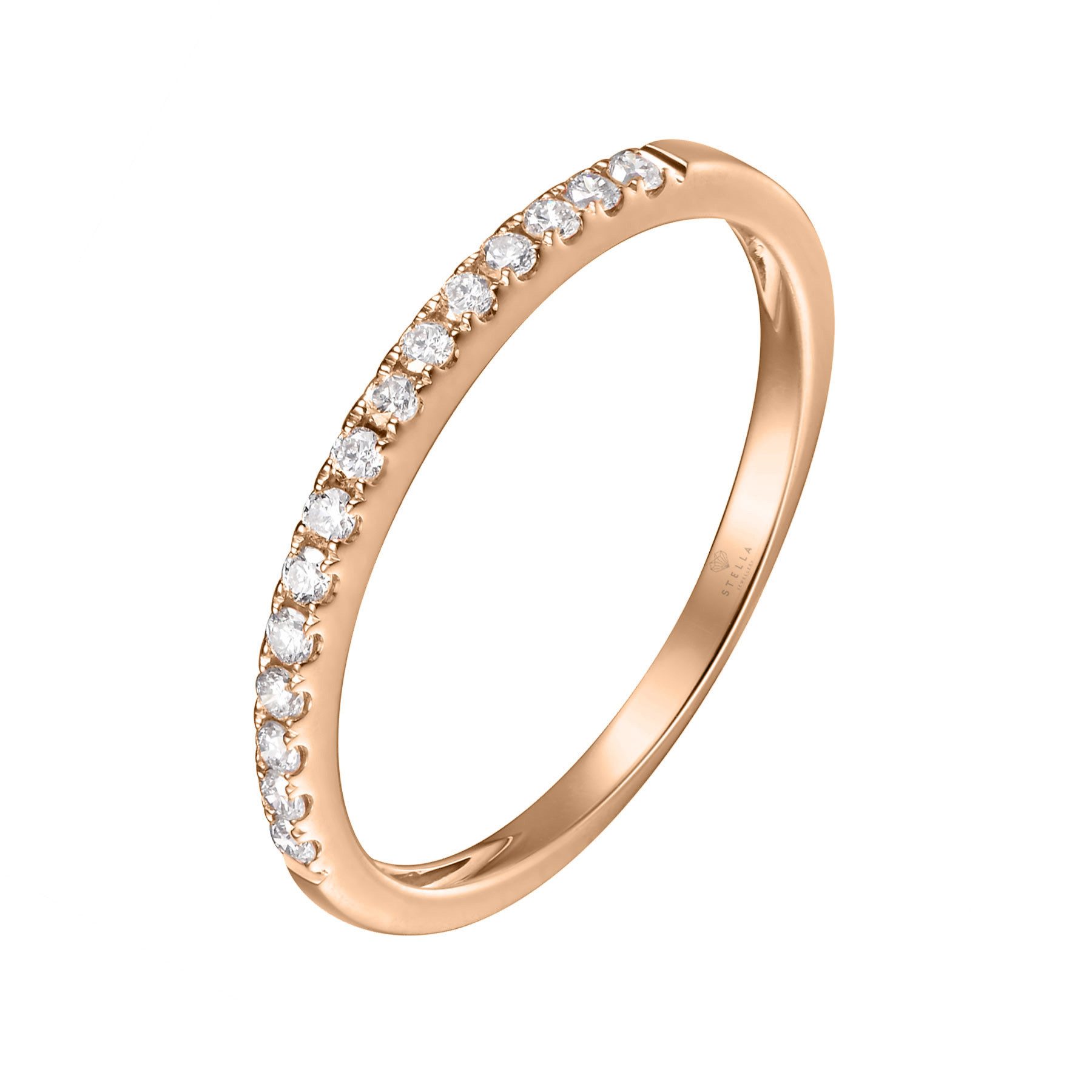 Stella-Jewellery Memoirering 750er Rotgold Memory Ring 16 x Diamanten (Memoryring, inkl. Etui), 16 x Diamanten