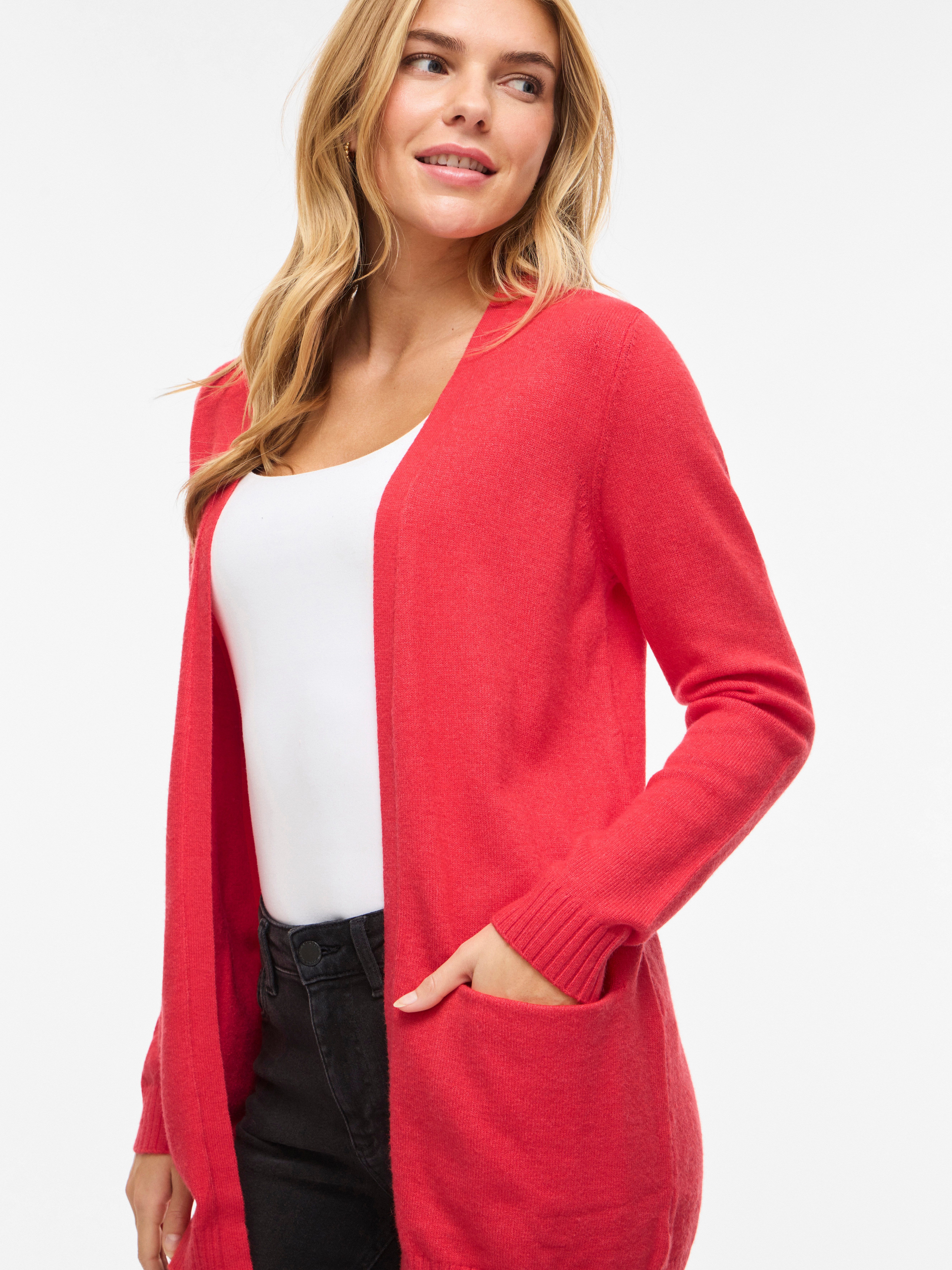 Vila Strickjacke VIRIL OPEN L/S KNIT CARDIGAN - NOOS Viskosemischung, regular fit