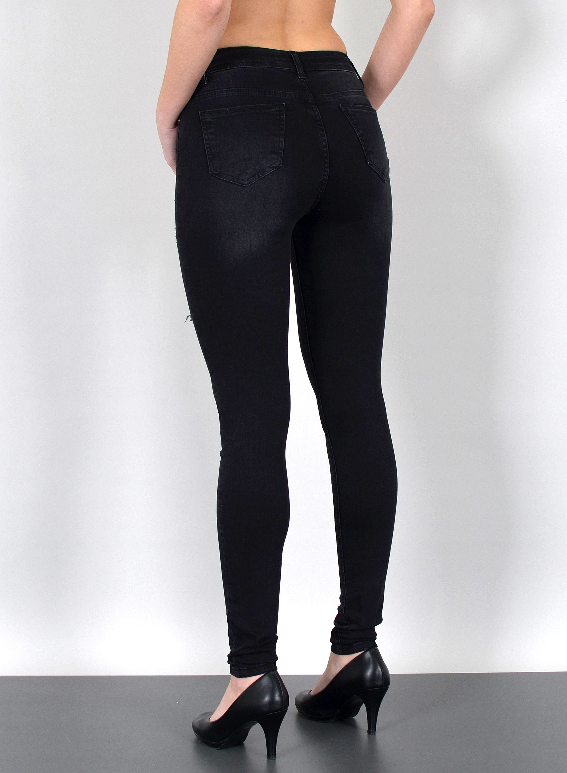 ESRA Skinny-fit-Jeans S500 High Waist Skinny Jeans Damen Röhrenjeans Hose Skinnybis Übergröße