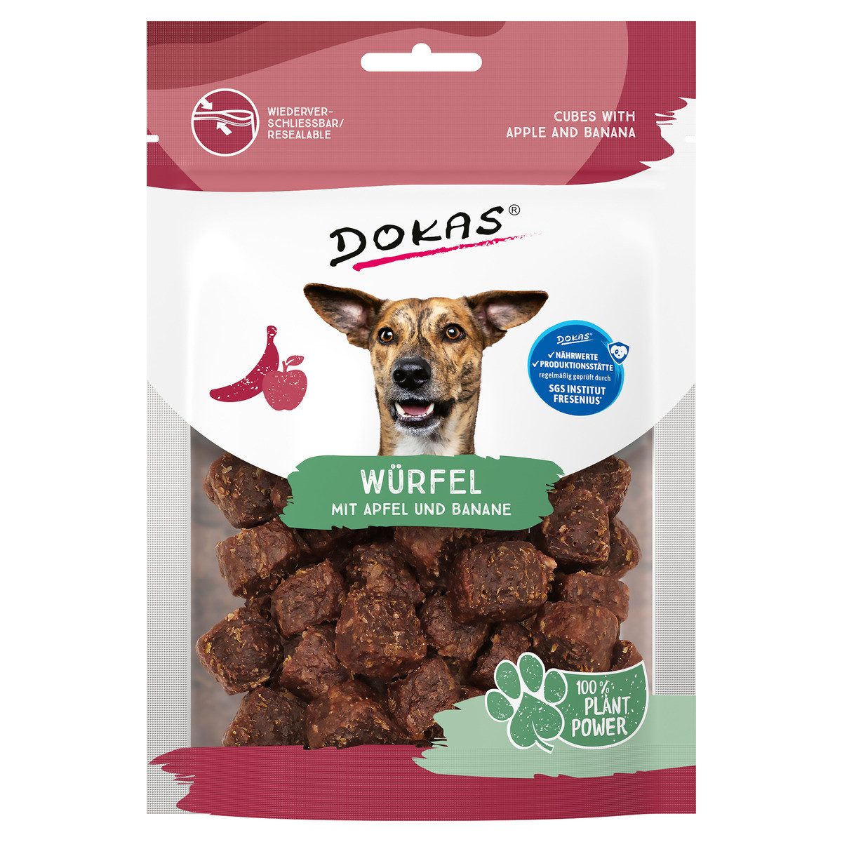 Dokas Würfel mit Apfel & Banane 105 g, für: Hund