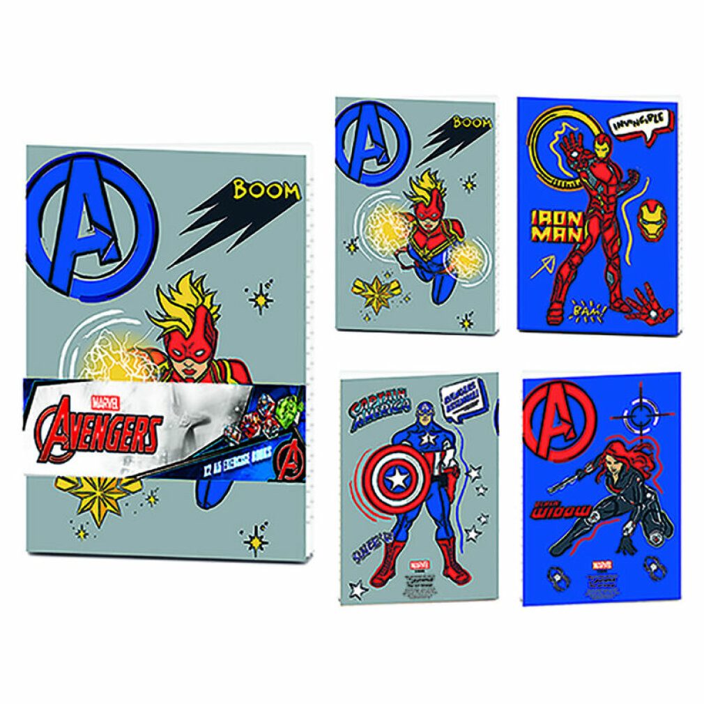 PYRAMID Schulheft Pack x2 Schulhefte A5 Avengers (Hero Club) 21 x 14,5 cm