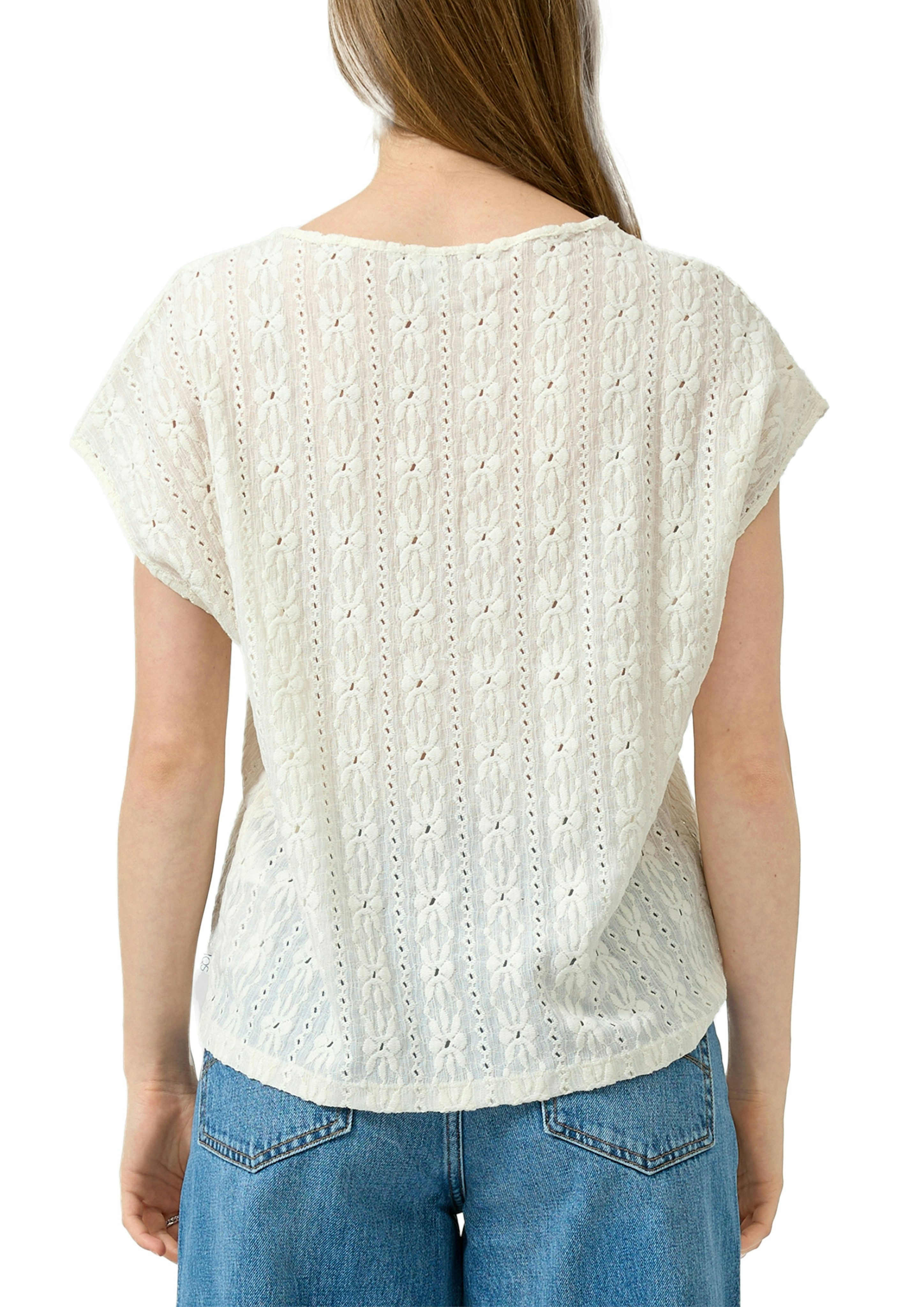 QS Kurzarmshirt mit Häkel-Applikationen – Bild 2 von 4