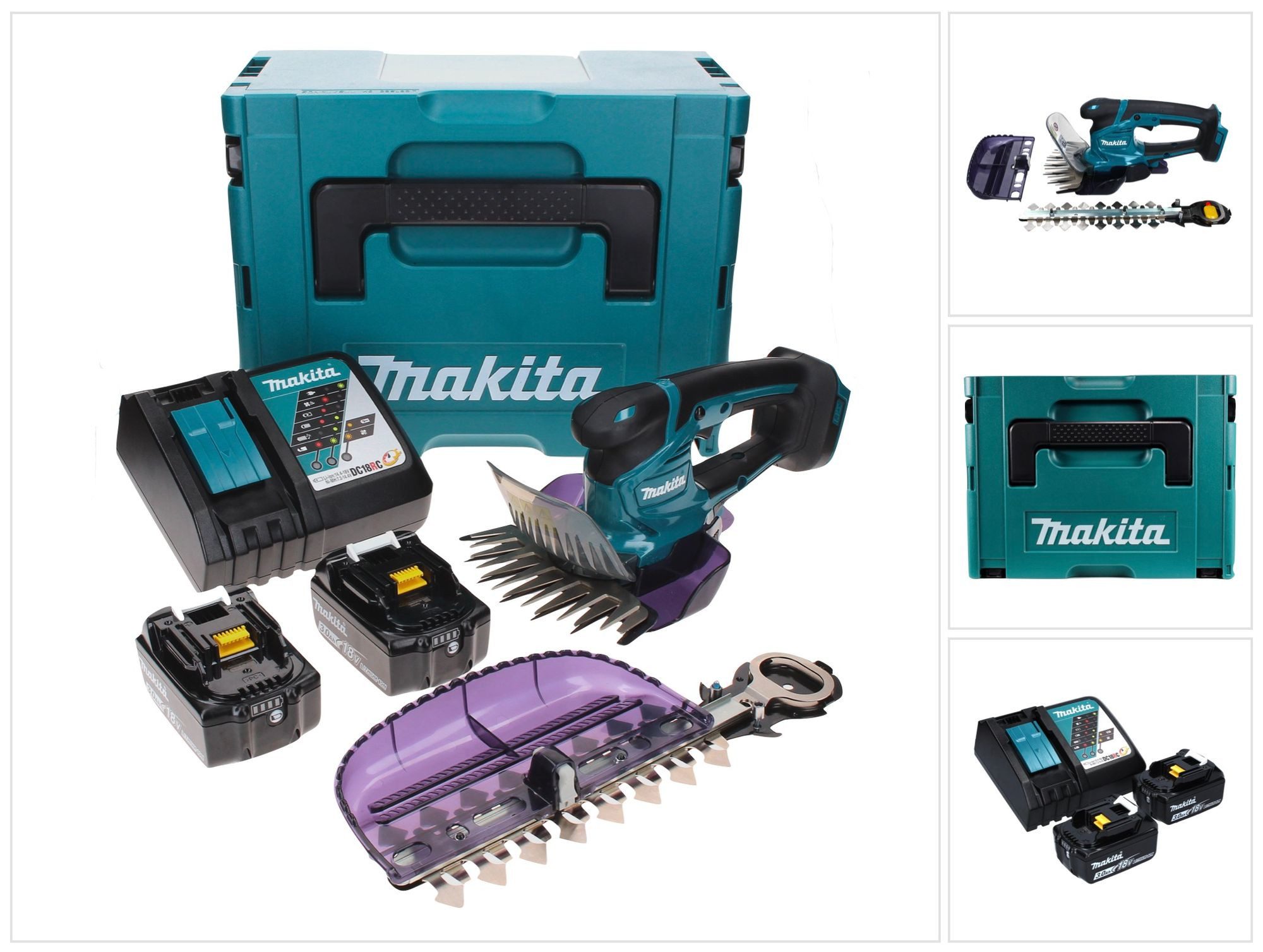 Makita Akku-Grasschere DUM 604 RFXJ Akku Grasschere 18 V mit Gras- und Strauchscherblatt