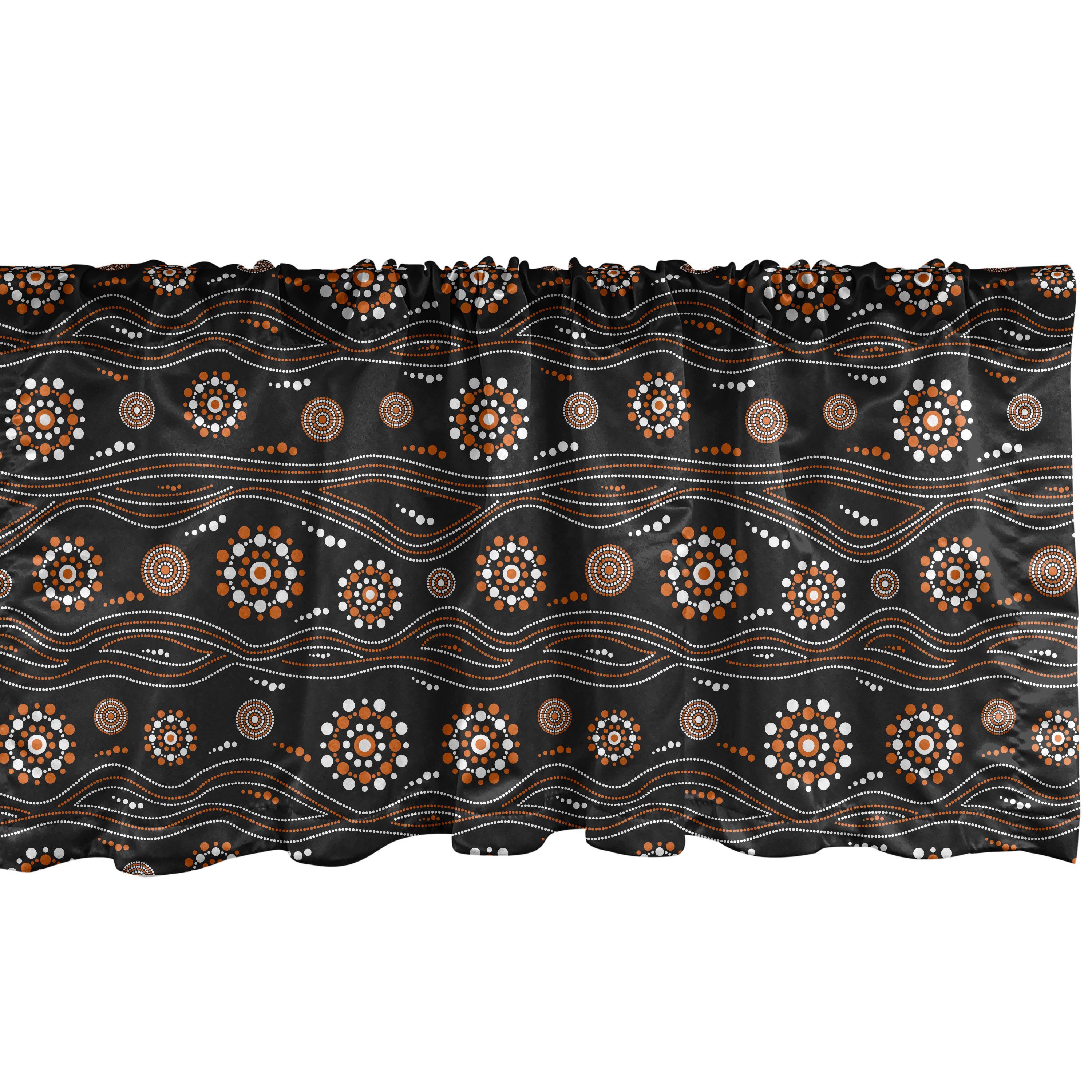 Dekor mit Wellen Vorhang Abstrakt Dots Stangentasche, Scheibengardine für Volant Küche Microfaser, Schlafzimmer und Abakuhaus, Aboriginal