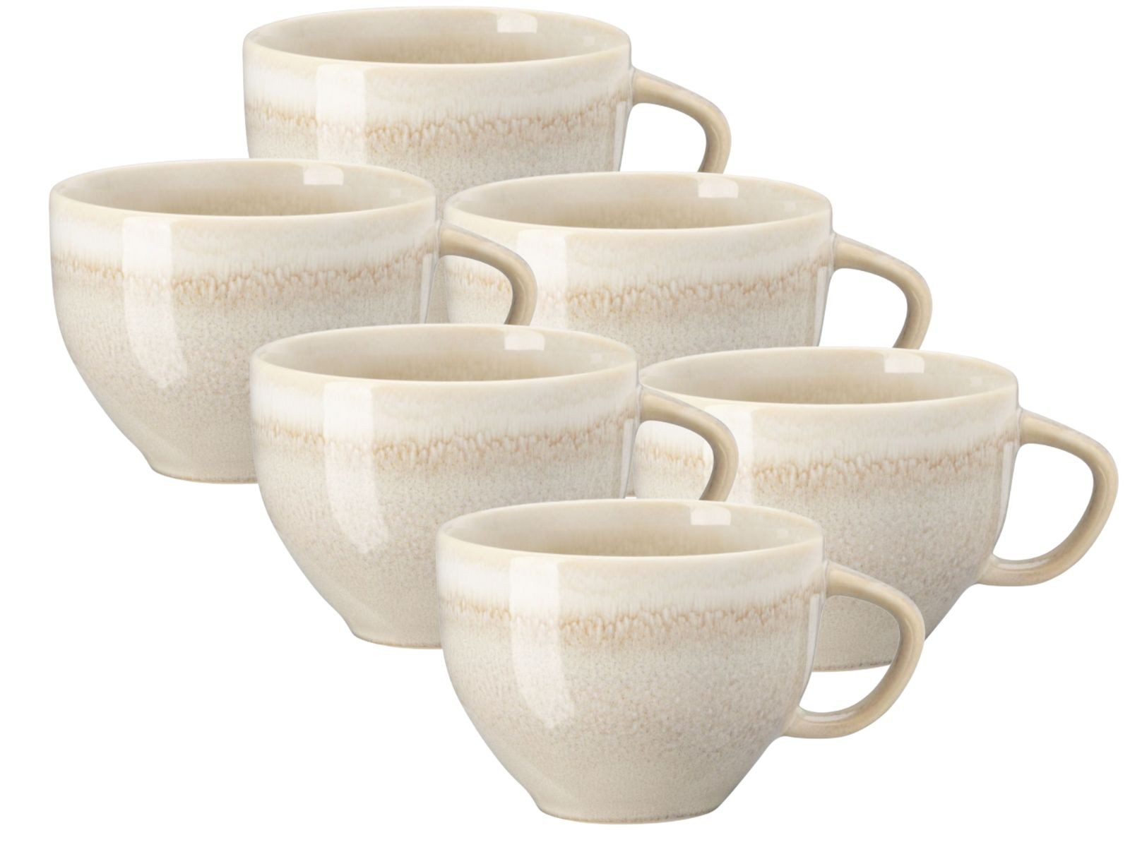 Rosenthal Geschirr-Set Junto Dune Kombi-Obertasse 0,33 l Set6, Steinzeug
