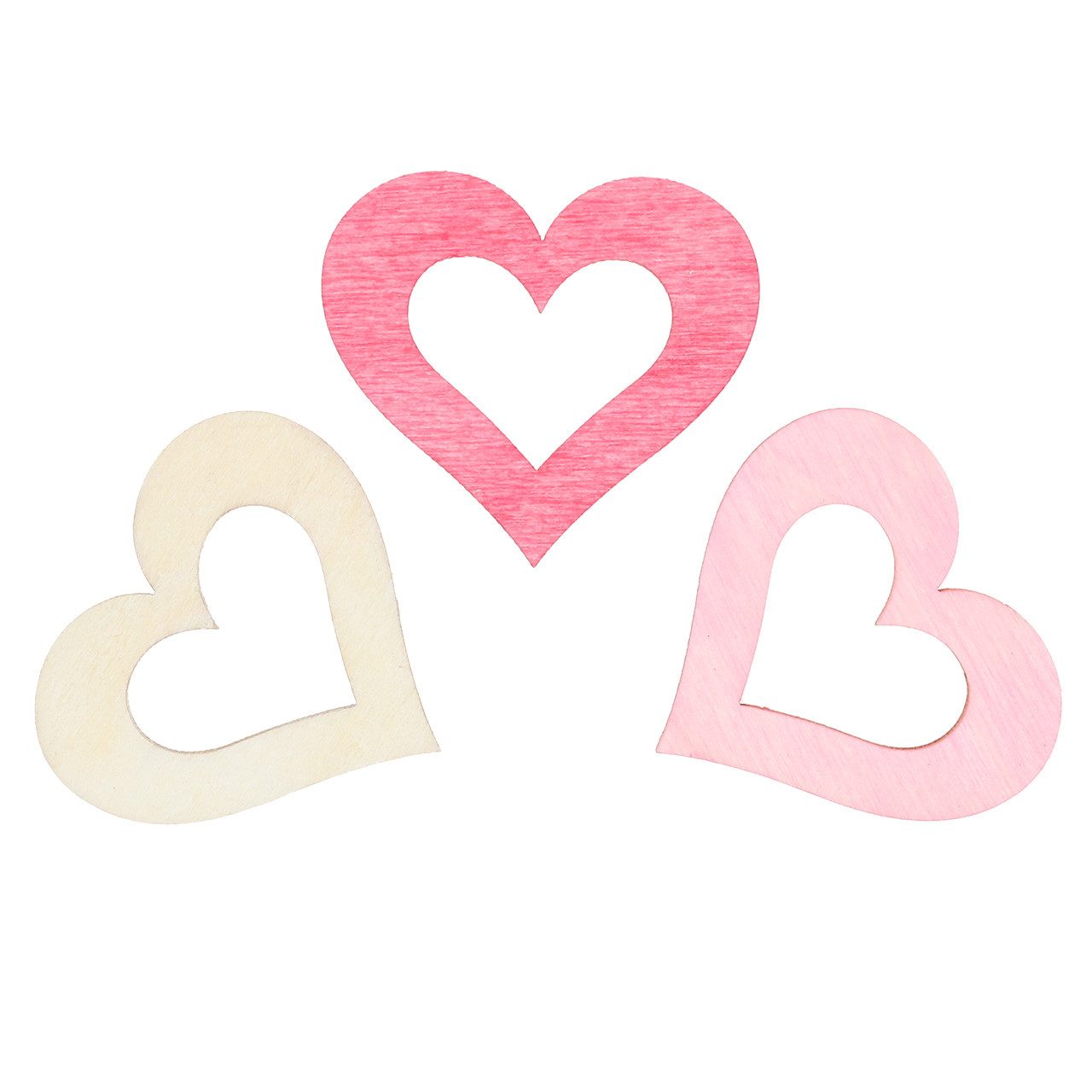 Streudeko Herzen Streudeko Holz Rosa Pink Natur 4cm Hochzeit 72 St