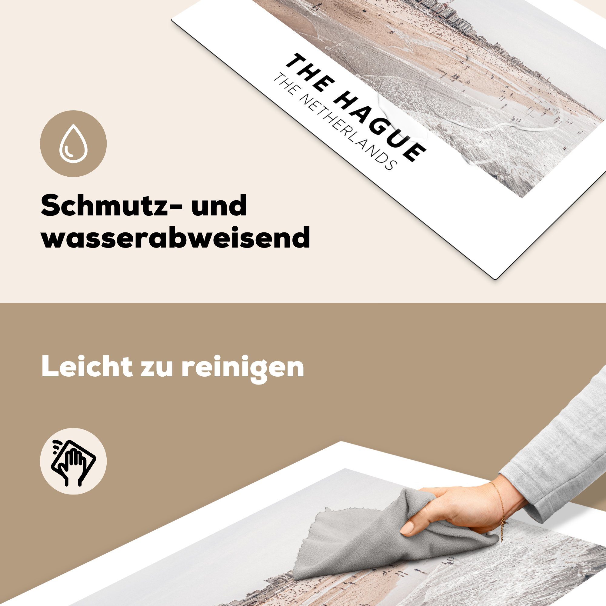 Haag cm, (1 küche, - Schutz die Den Strand, Herdblende-/Abdeckplatte Ceranfeldabdeckung tlg), - für Vinyl, Induktionskochfeld 81x52 MuchoWow Niederlande