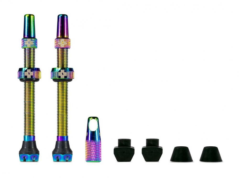 Muc-Off Fahrradreifen Muc Off Tubelessventil V2 SV 44mm Regenbogen Aluminium