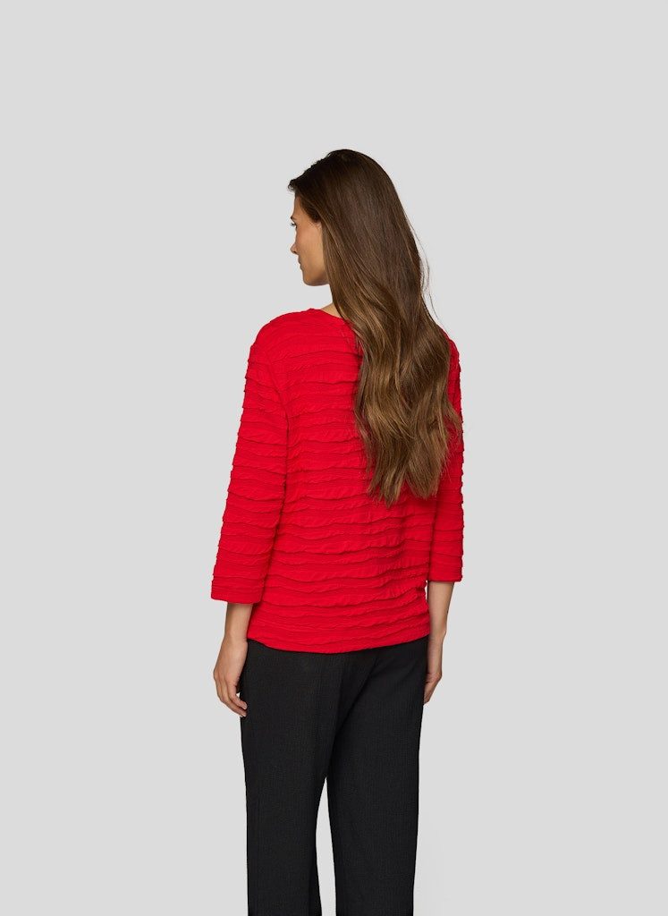 Rabe T-Shirt Mohnrot mit Zugband-Details