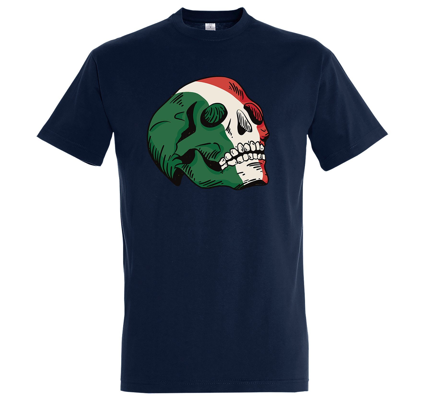 Youth Designz T-Shirt Italy Schädel Herren Shirt mit trendigem Frontprint Navyblau
