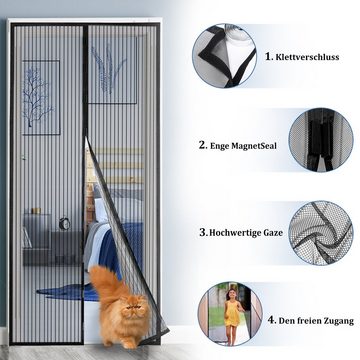 Clanmacy Insektenschutz-Tür Insektenschutz Fliegengitter Tür mit Magnet Türvorhang 120x240CM