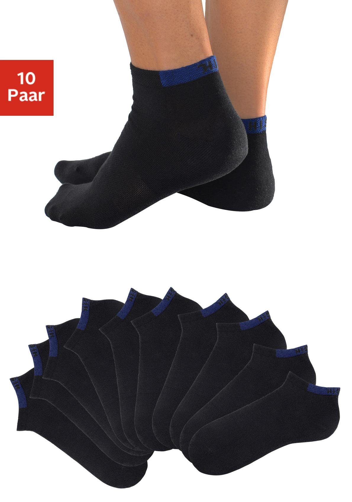 Sneakersocken mit verstärkten (Set, H.I.S Belastungszonen 10-Paar) schwarz