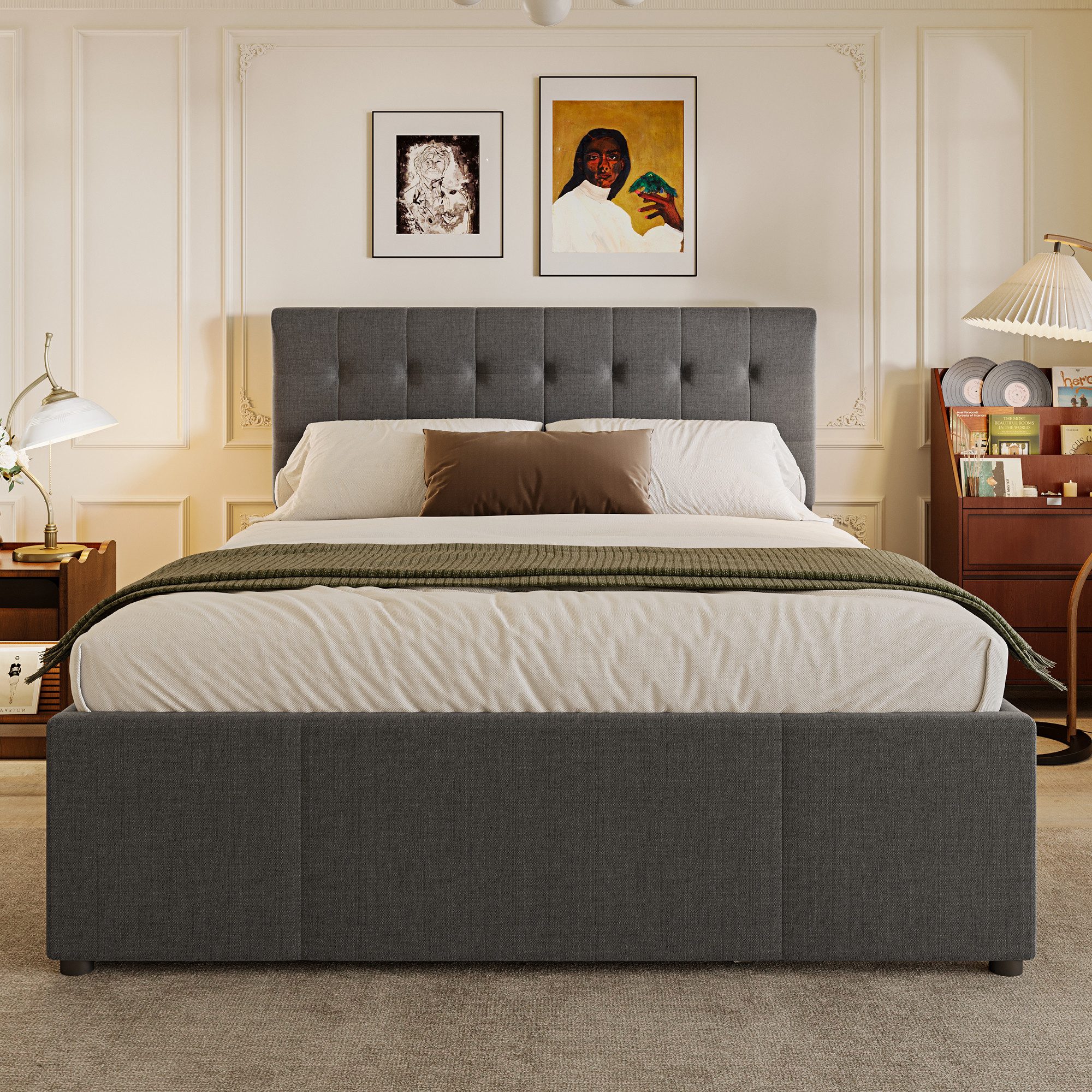 SOFTWEARY Polsterbett (Doppelbett mit 2. Schlafgelegenheit, günstig online kaufen