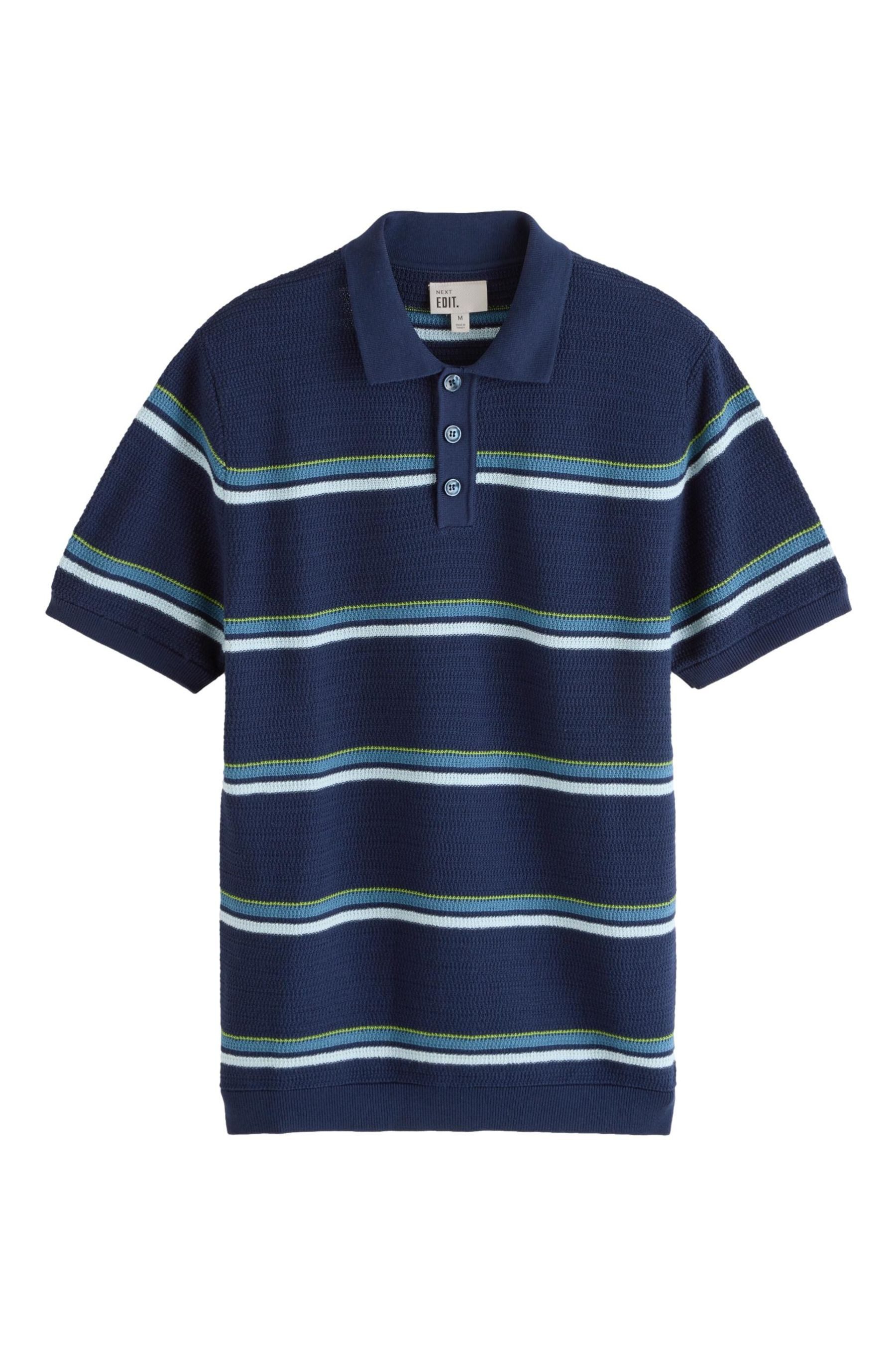 Poloshirt EDIT Regular Fit Poloshirt, Häkeldetail/Streifen